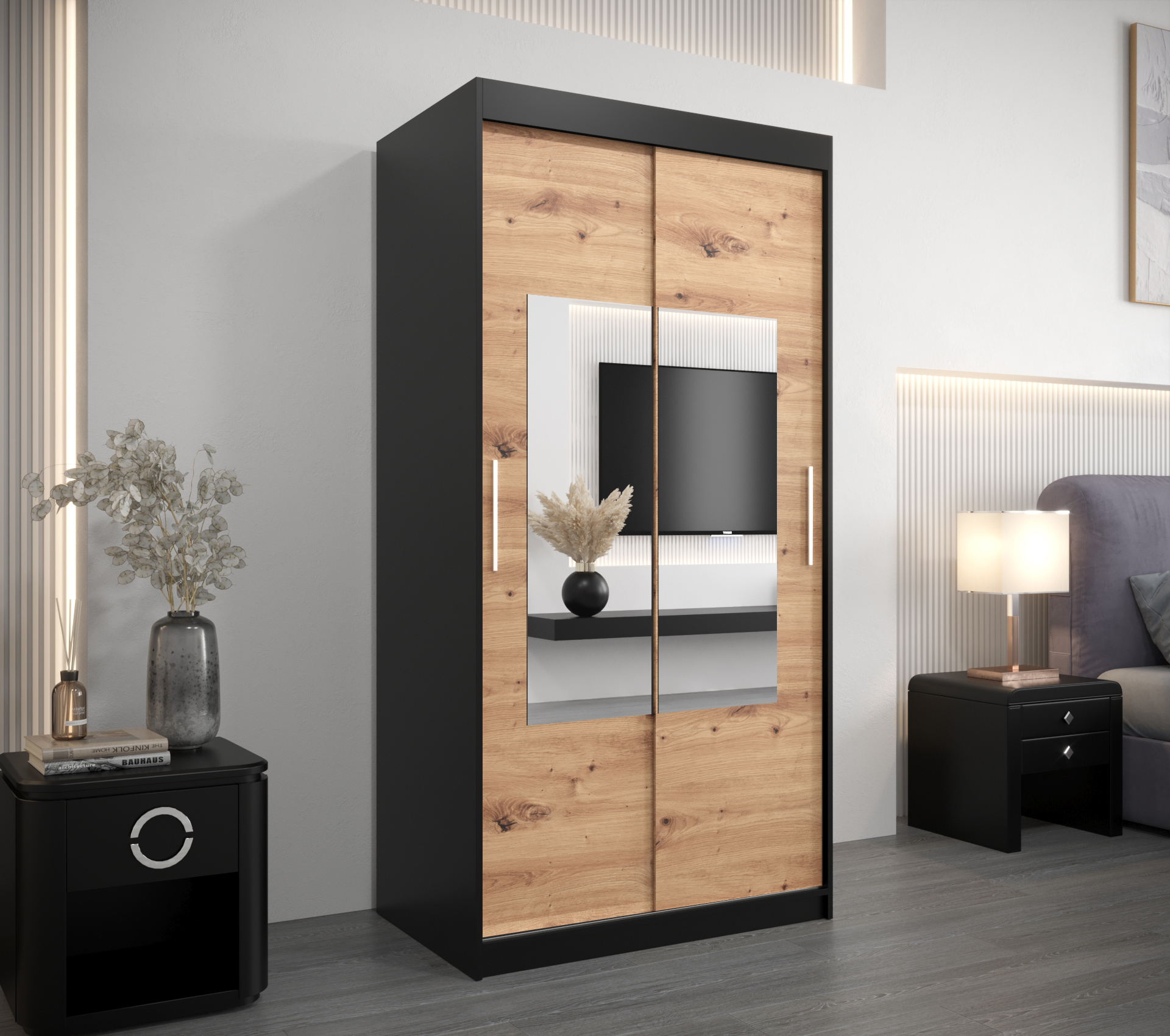 Šatní skříň Abi To Barva korpusu: Černá