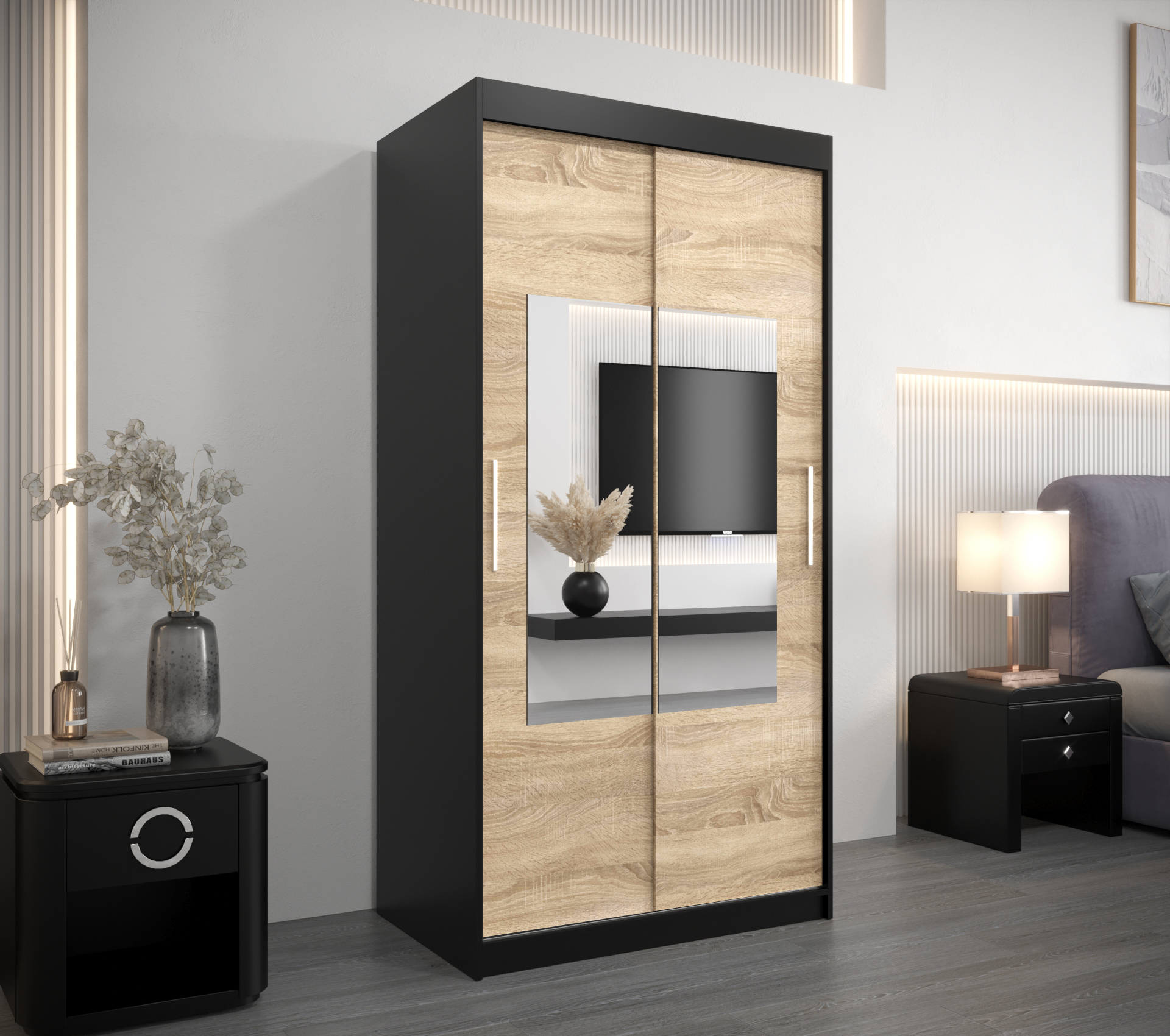 Šatní skříň Abi To Barva korpusu: Černá