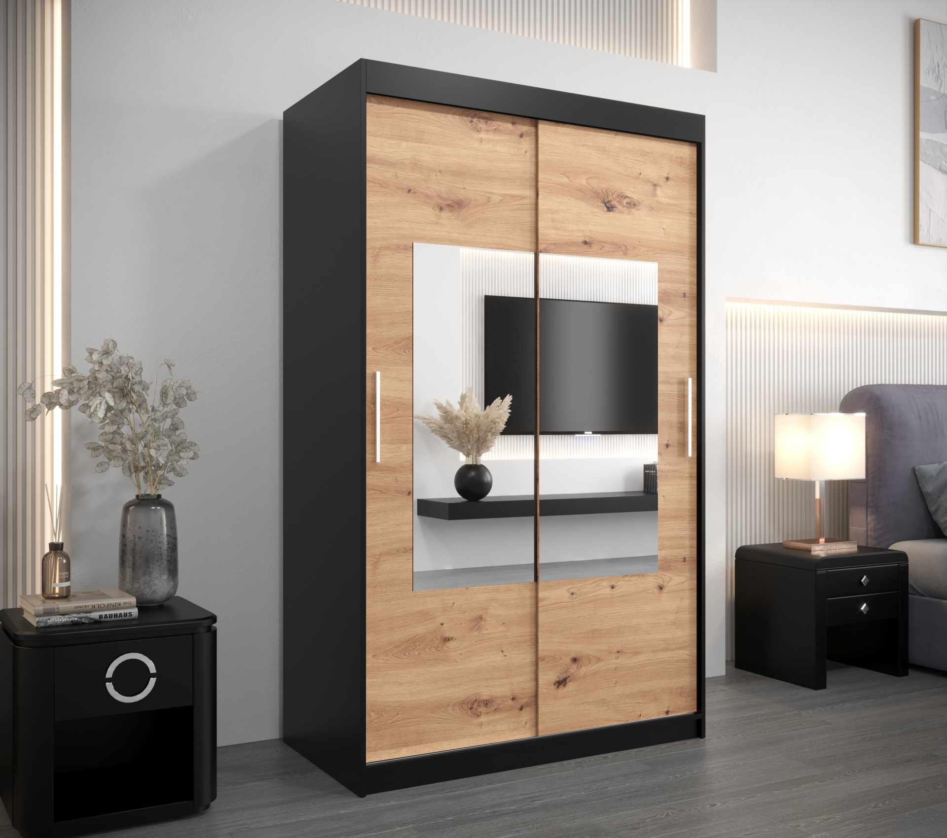 Šatní skříň Abi To Barva korpusu: Černá