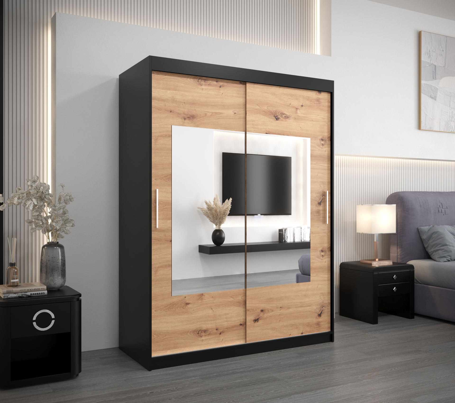 Šatní skříň Abi To Barva korpusu: Černá