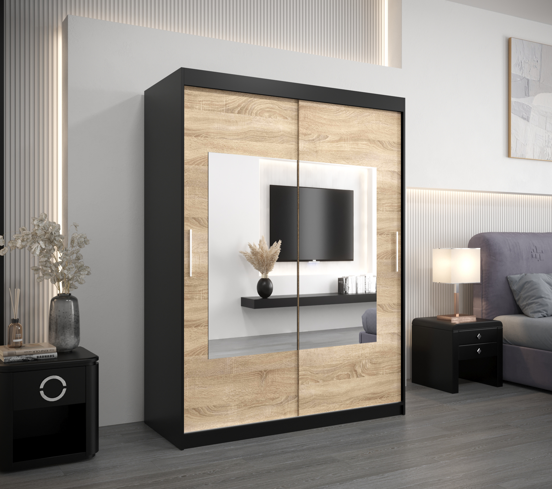 Šatní skříň Abi To Barva korpusu: Černá