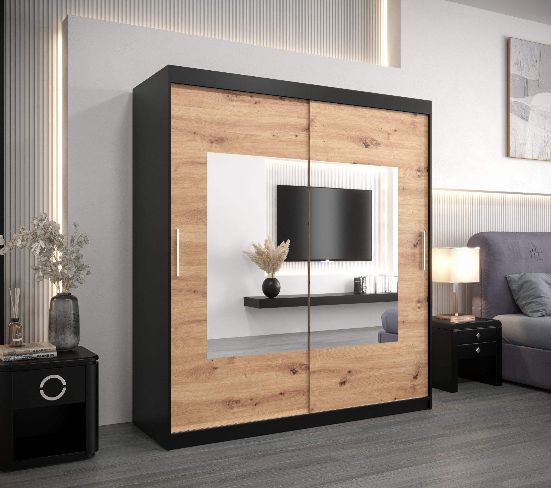 Šatní skříň Abi To Barva korpusu: Černá