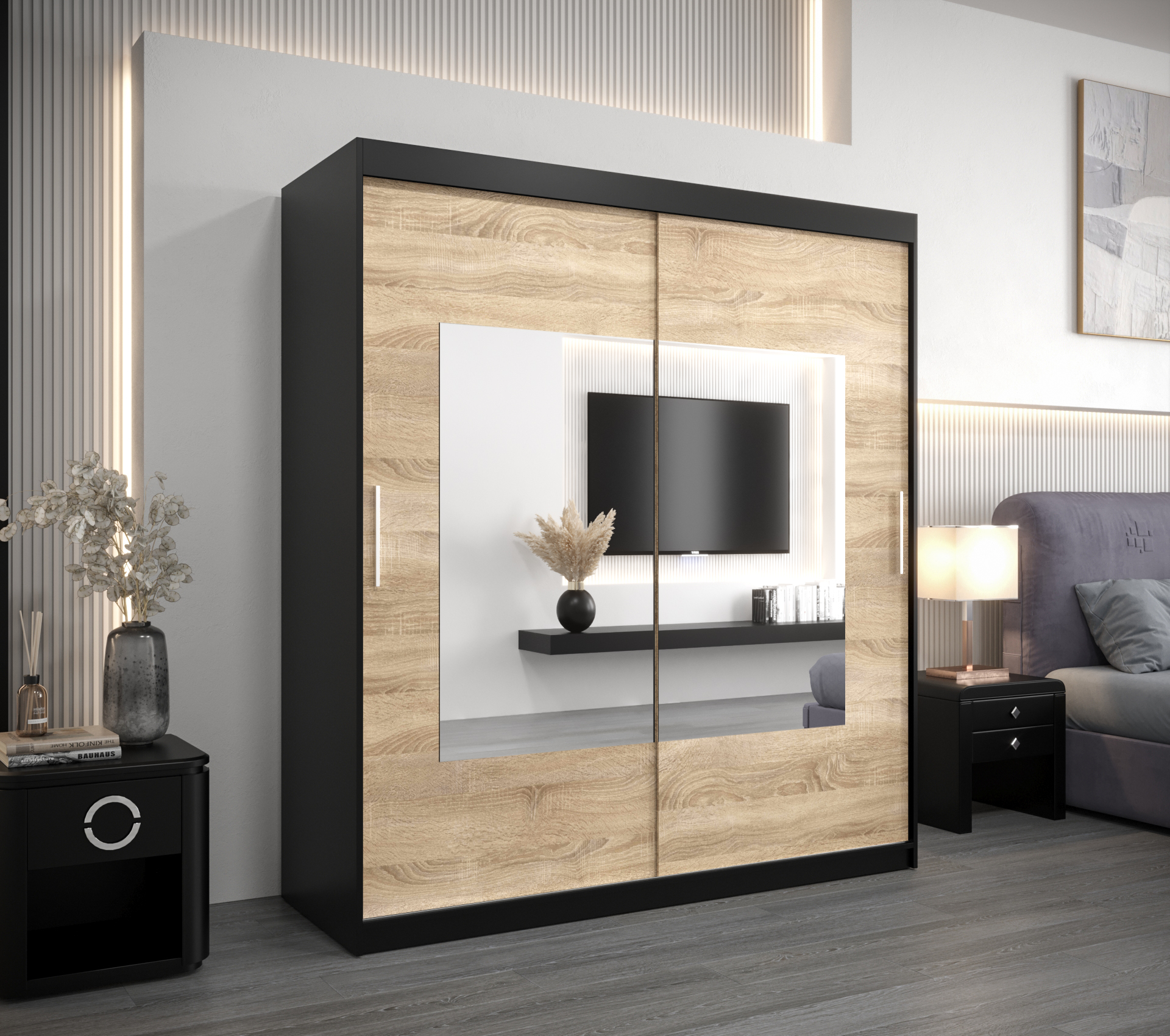 Šatní skříň Abi To Barva korpusu: Černá