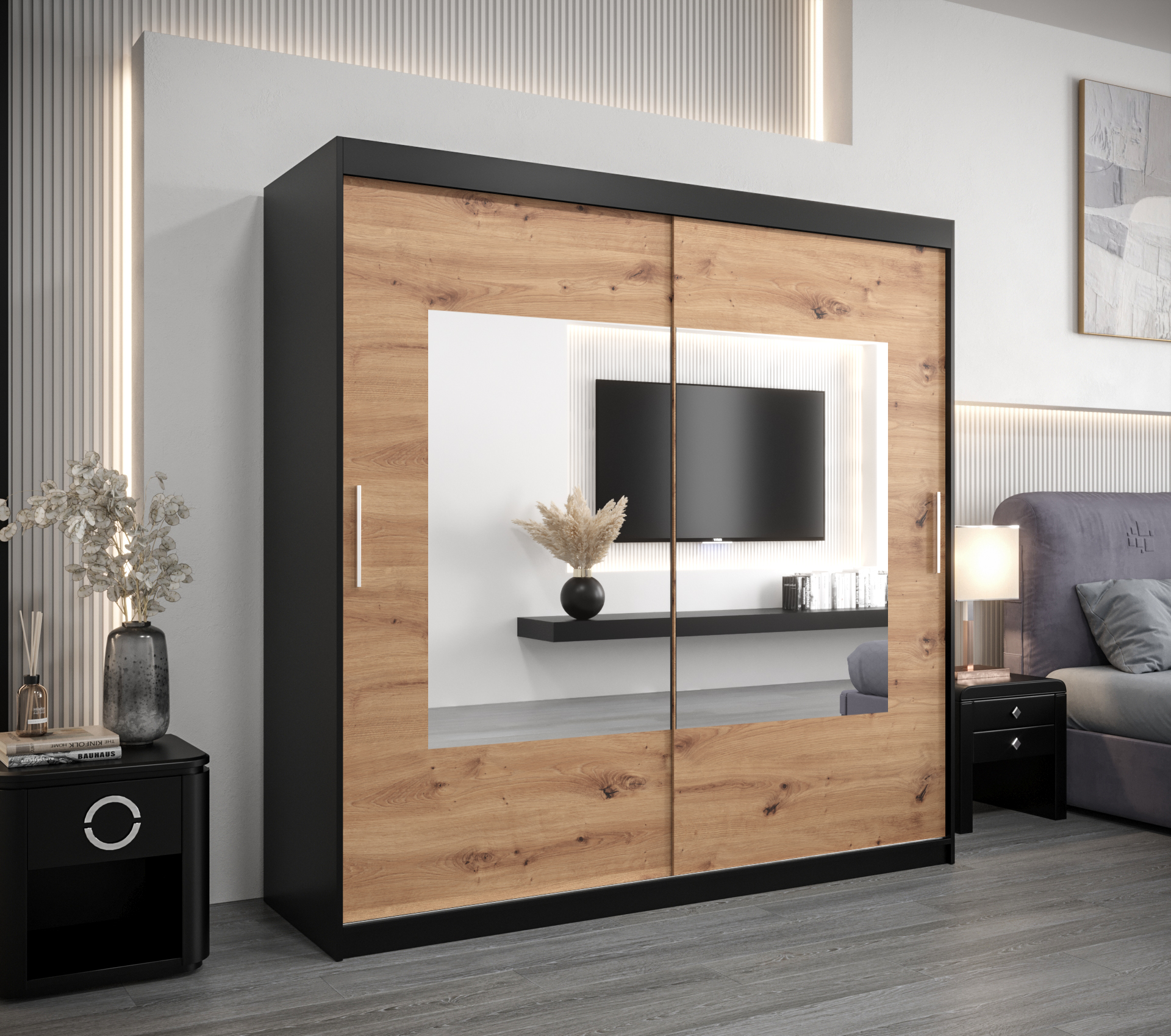 Šatní skříň Abi To Barva korpusu: Černá