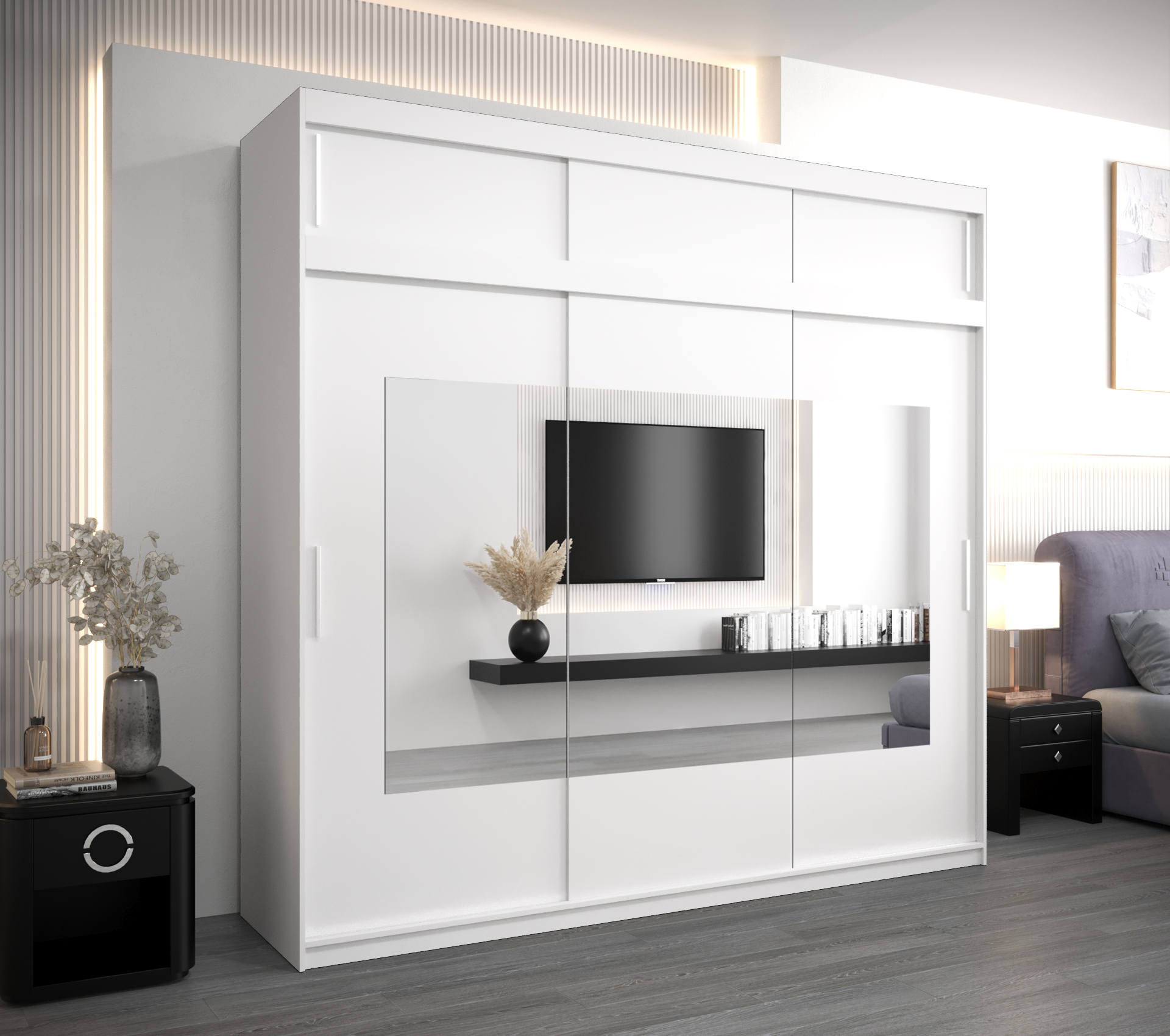 Šatní skříň Abi To s nástavcem Barva korpusu: Bílá