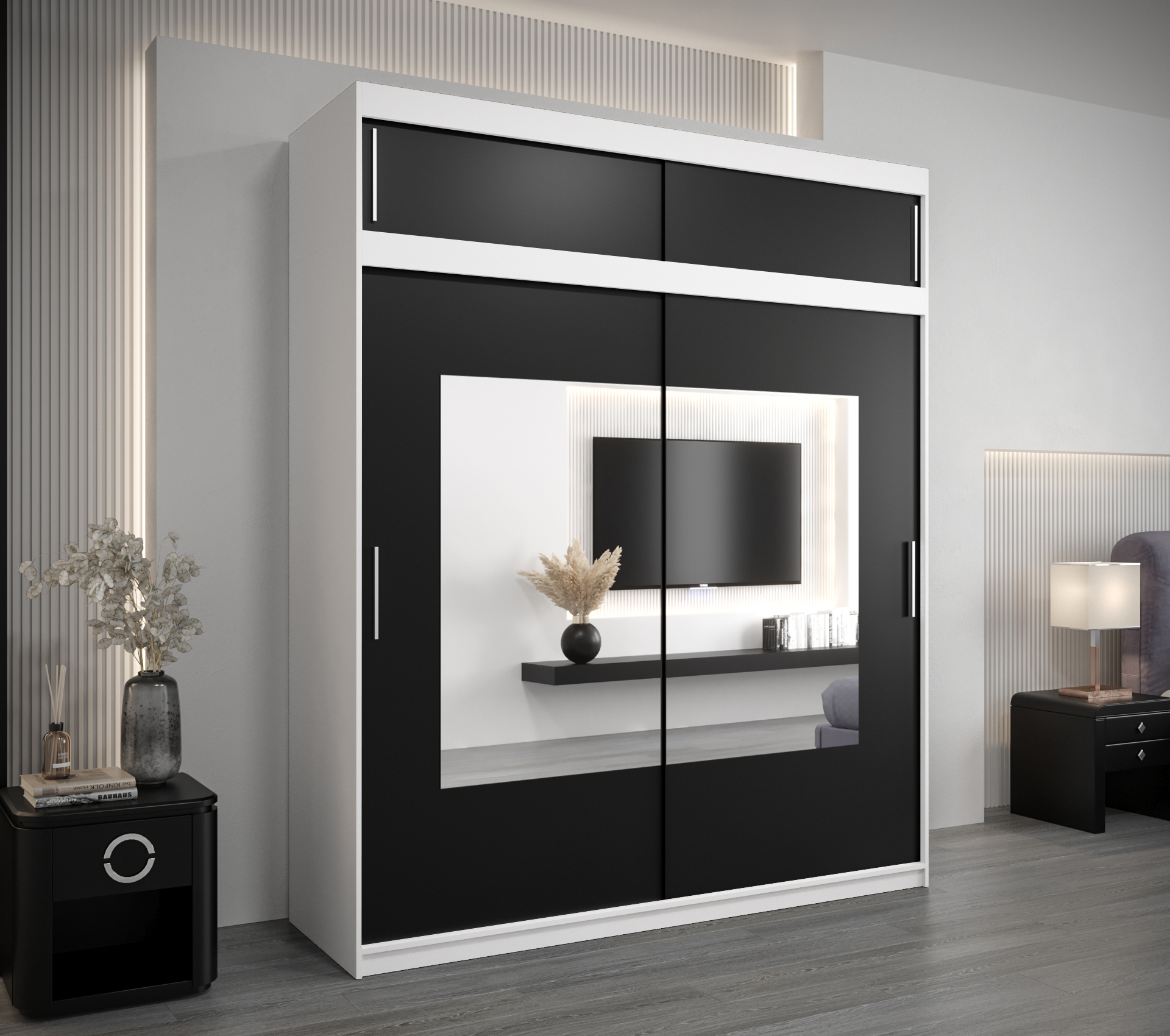 Šatní skříň Abi To s nástavcem Barva korpusu: Bílá