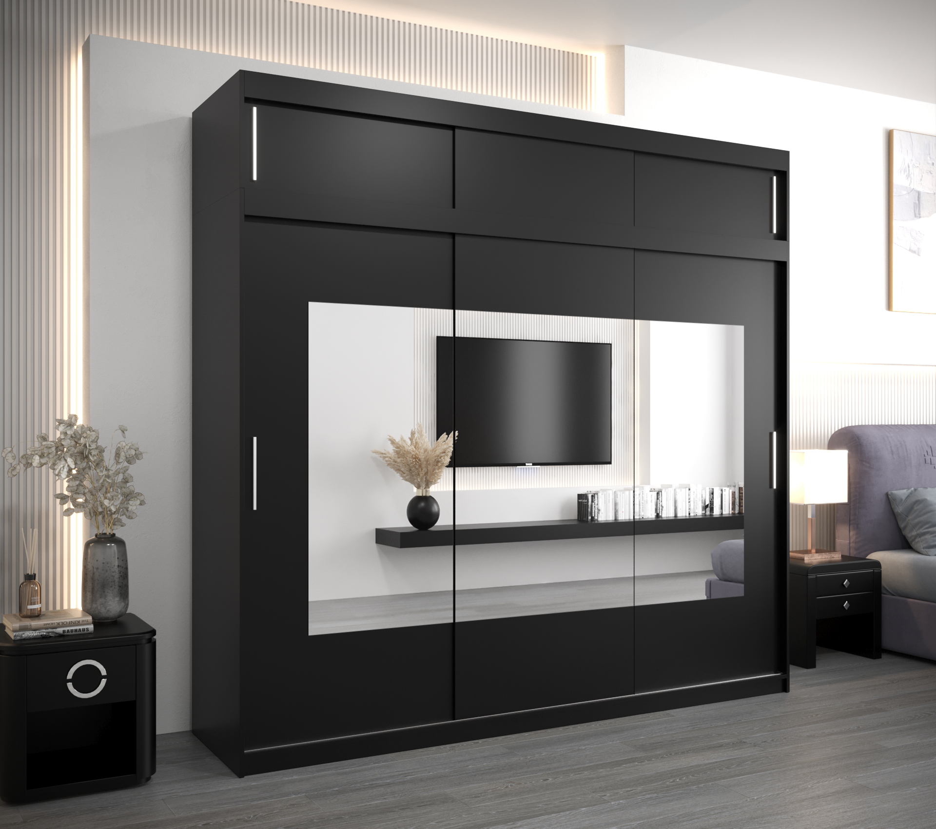 Šatní skříň Abi To s nástavcem Barva korpusu: Černá