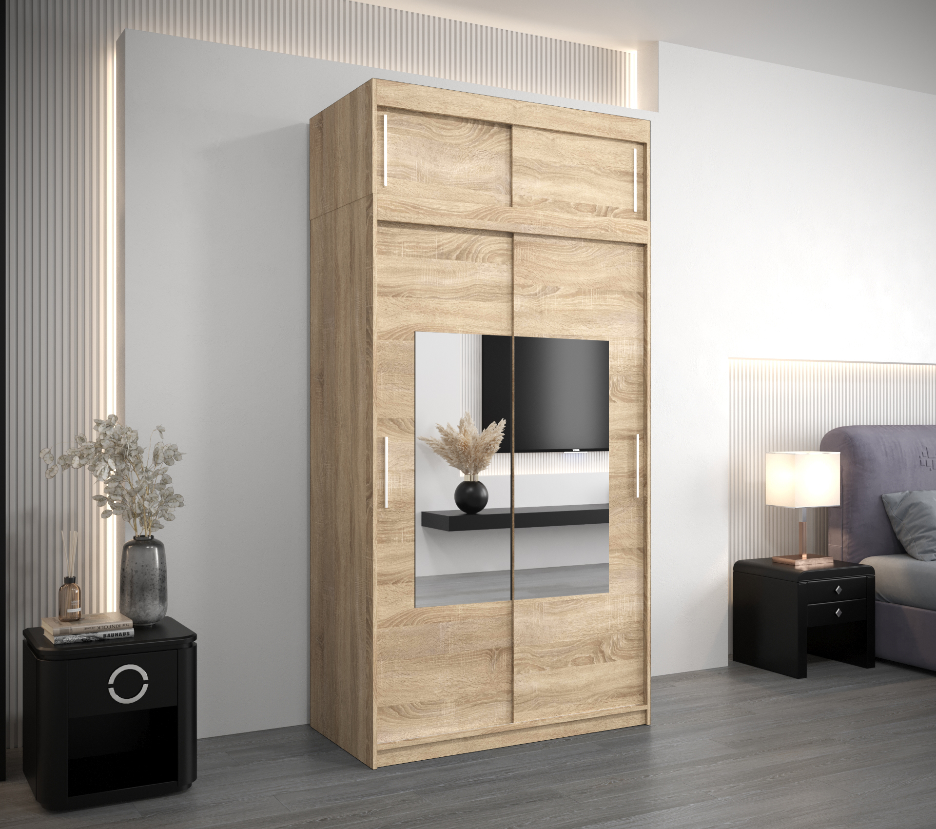 Šatní skříň Abi To s nástavcem Barva korpusu: Dub - sonoma