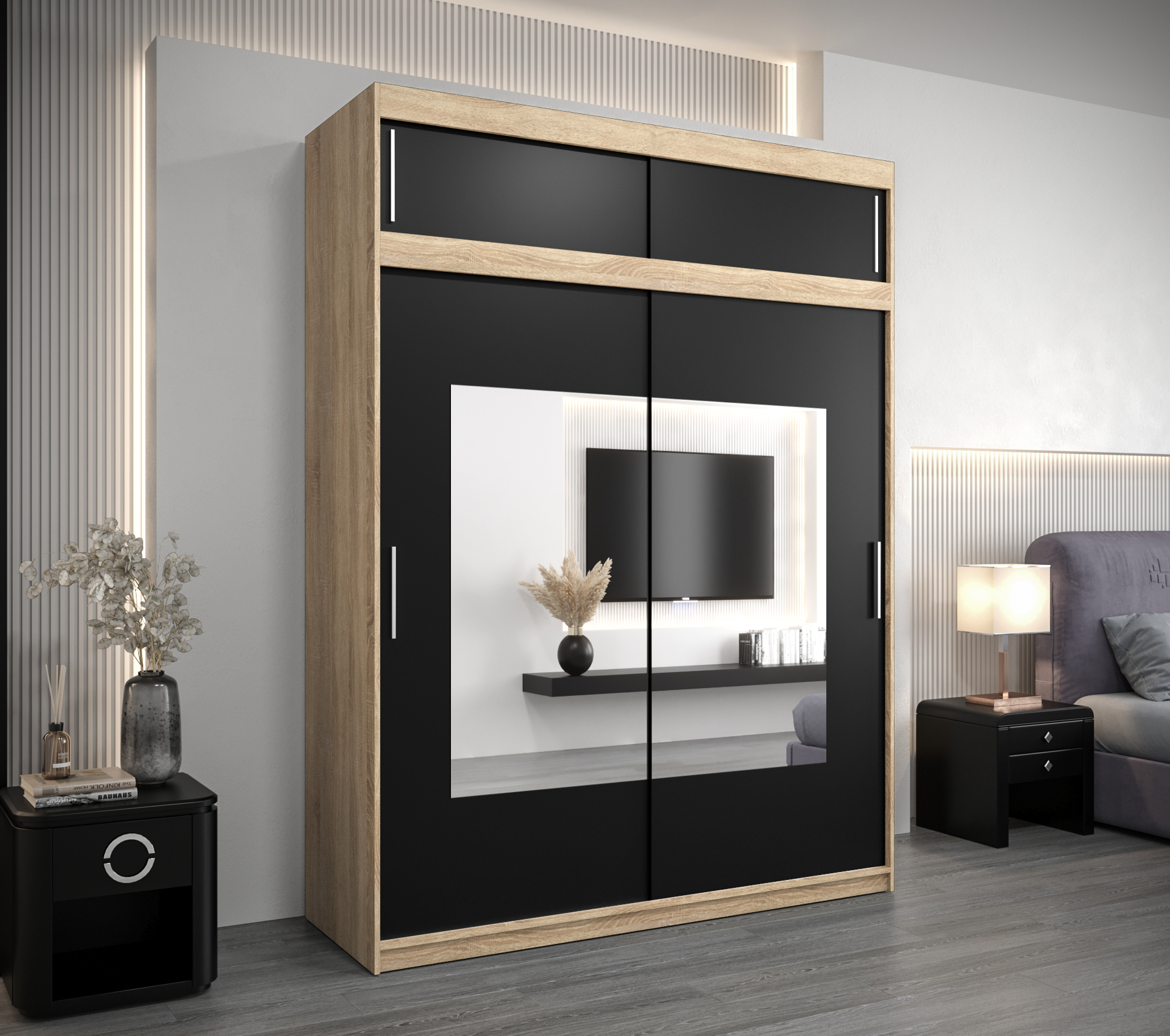 Šatní skříň Abi To s nástavcem Barva korpusu: Dub - sonoma