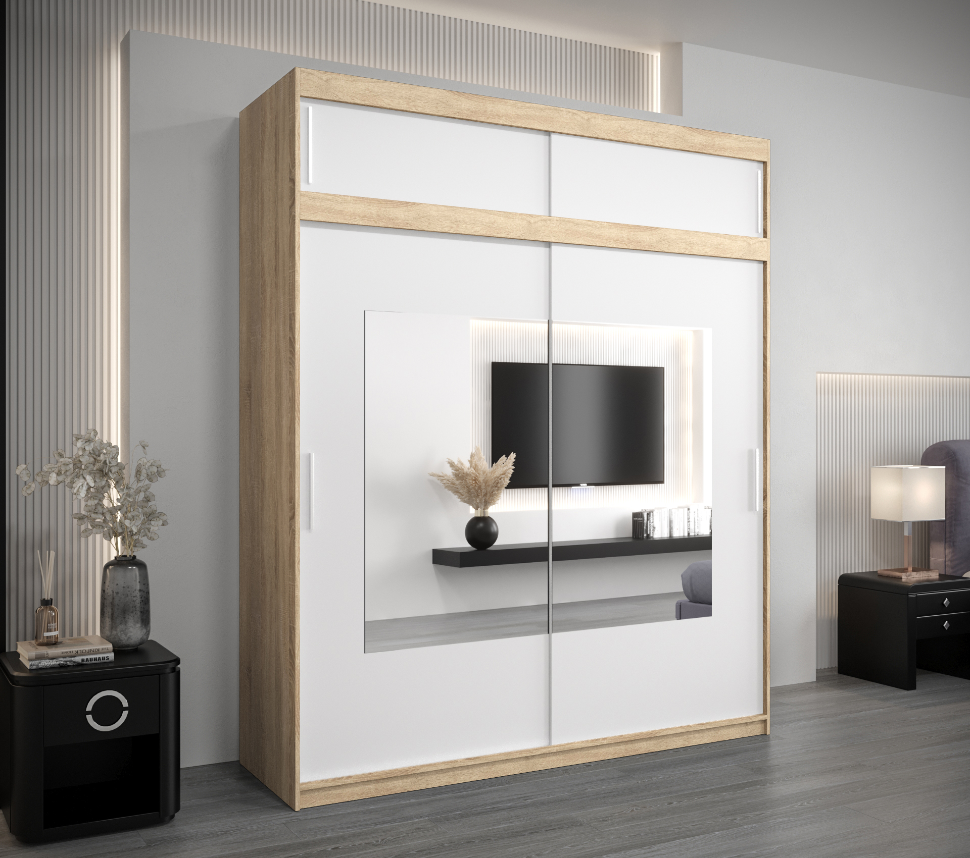 Šatní skříň Abi To s nástavcem Barva korpusu: Dub - sonoma