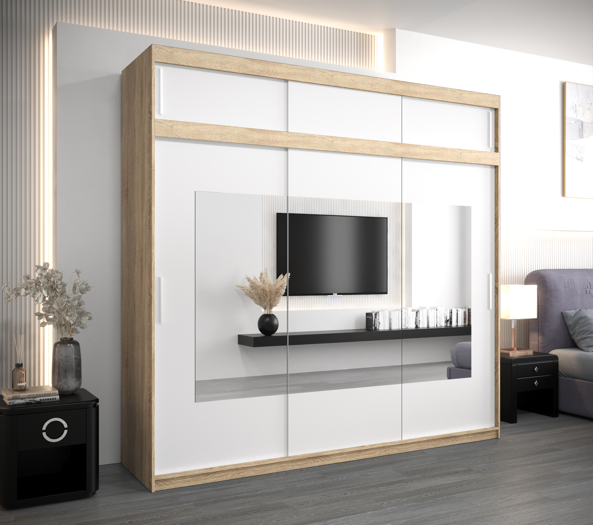 Šatní skříň Abi To s nástavcem Barva korpusu: Dub - sonoma