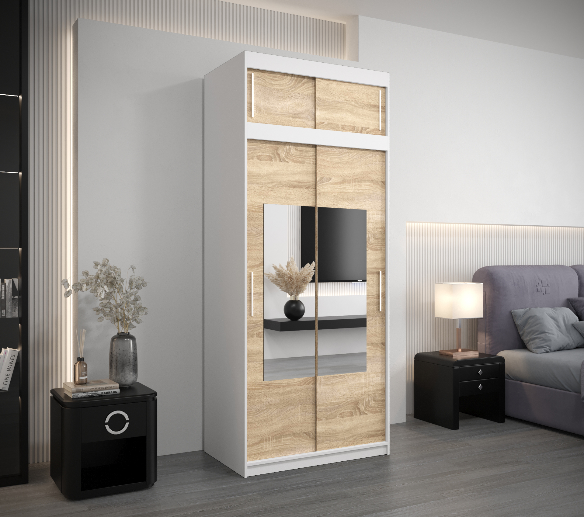 Šatní skříň Abi To s nástavcem Rozměry: 100 cm