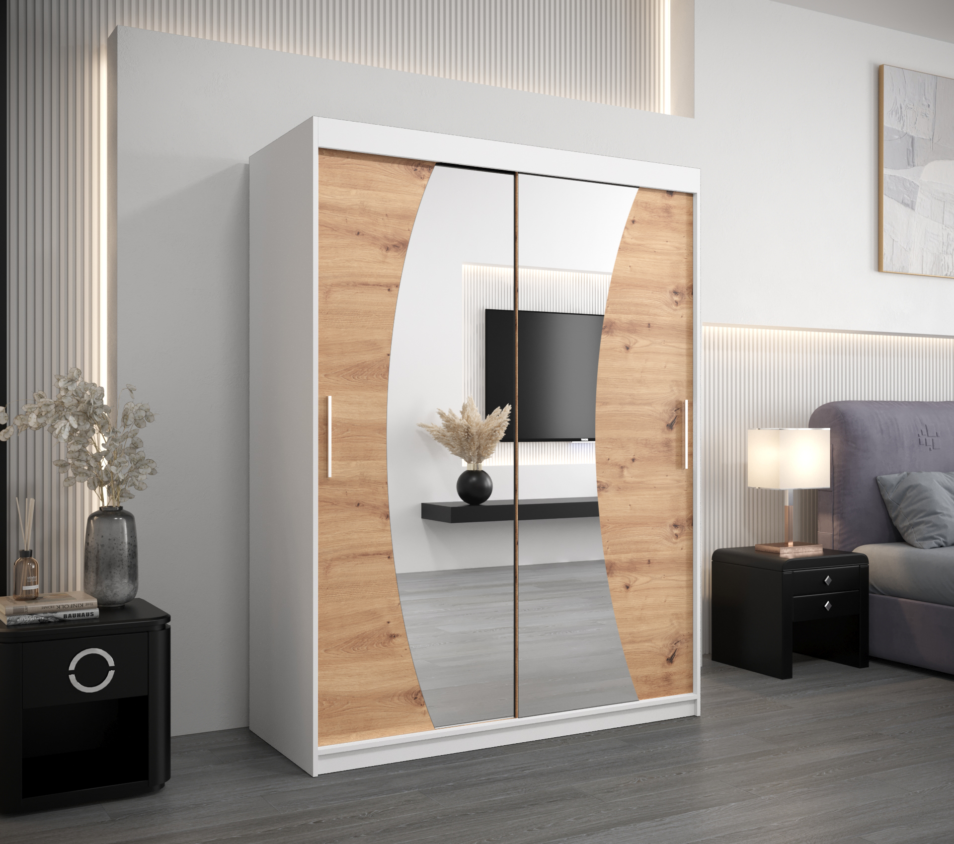 Šatní skříň Abi W0 Barva korpusu: Bílá