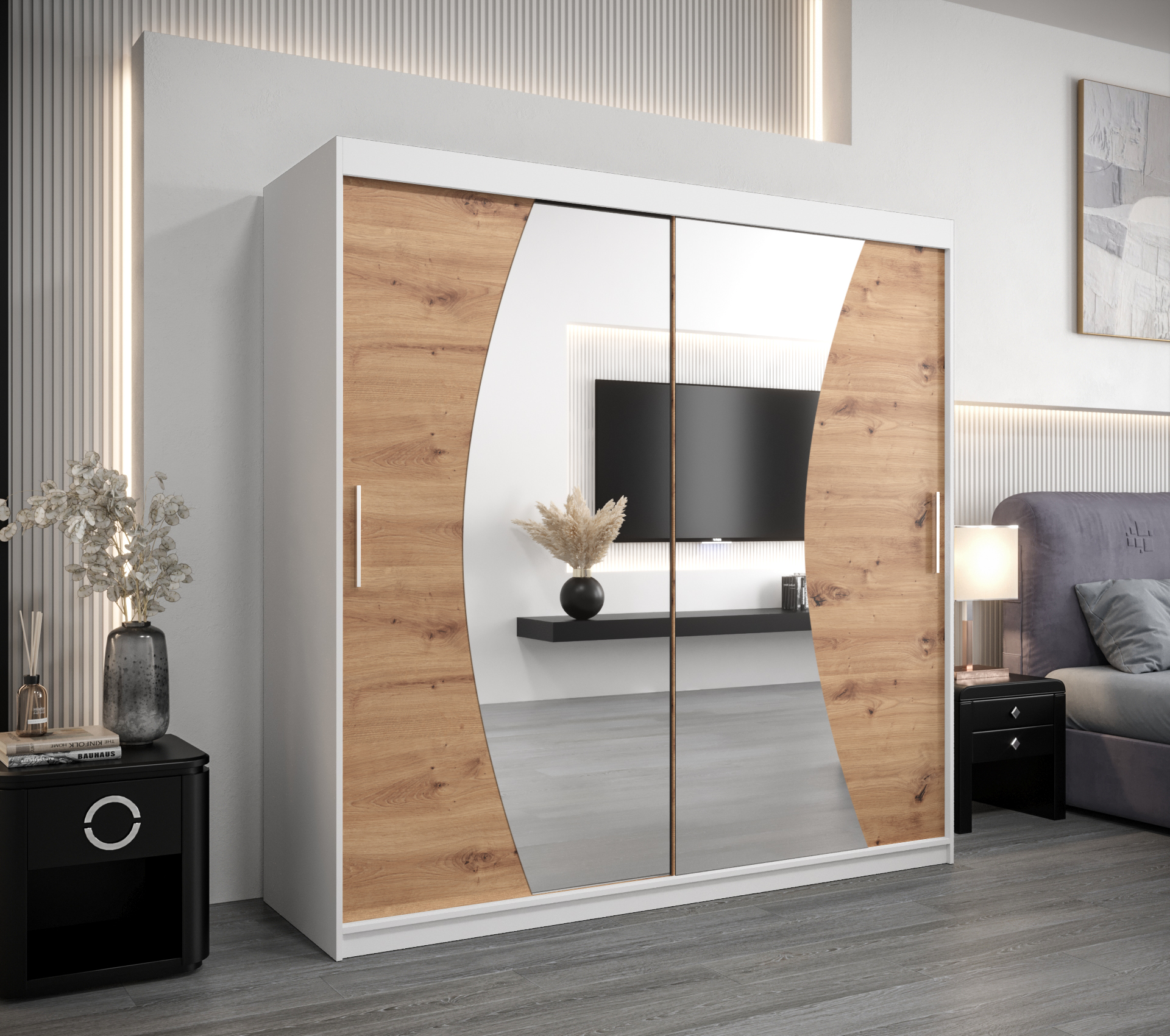 Šatní skříň Abi W0 Barva korpusu: Bílá