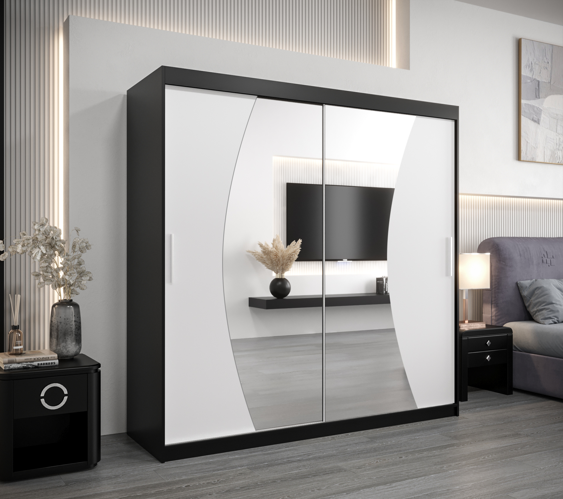 Šatní skříň Abi W0 Barva korpusu: Černá