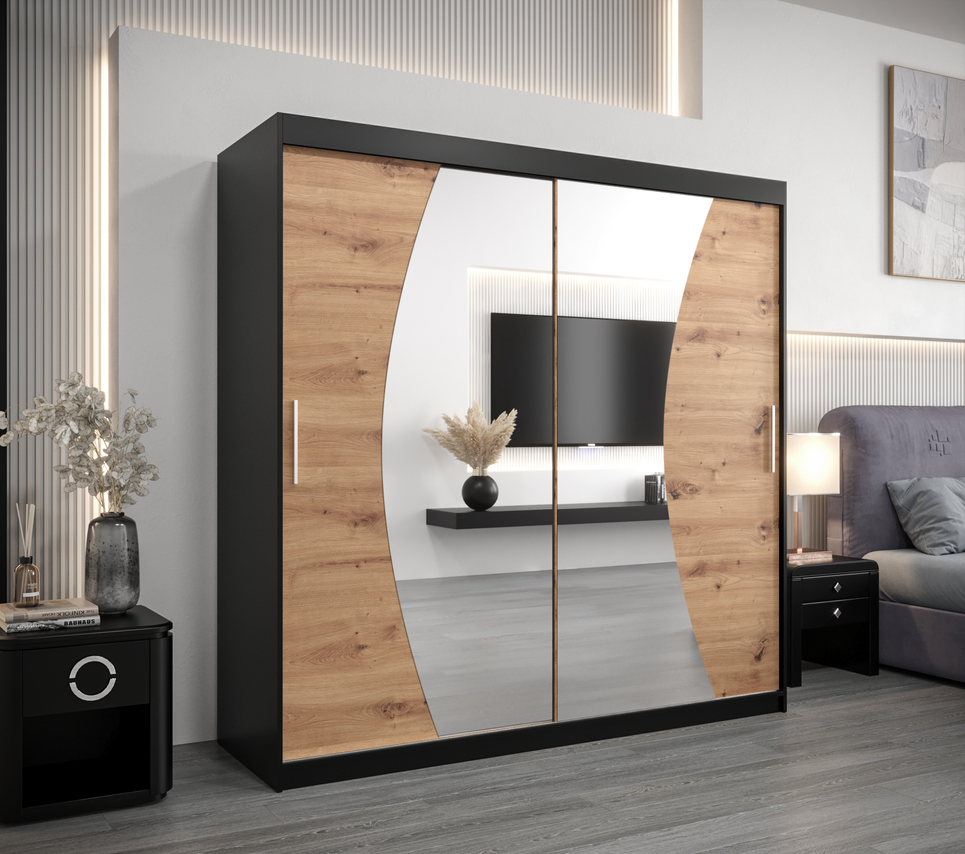 Šatní skříň Abi W0 Barva korpusu: Černá