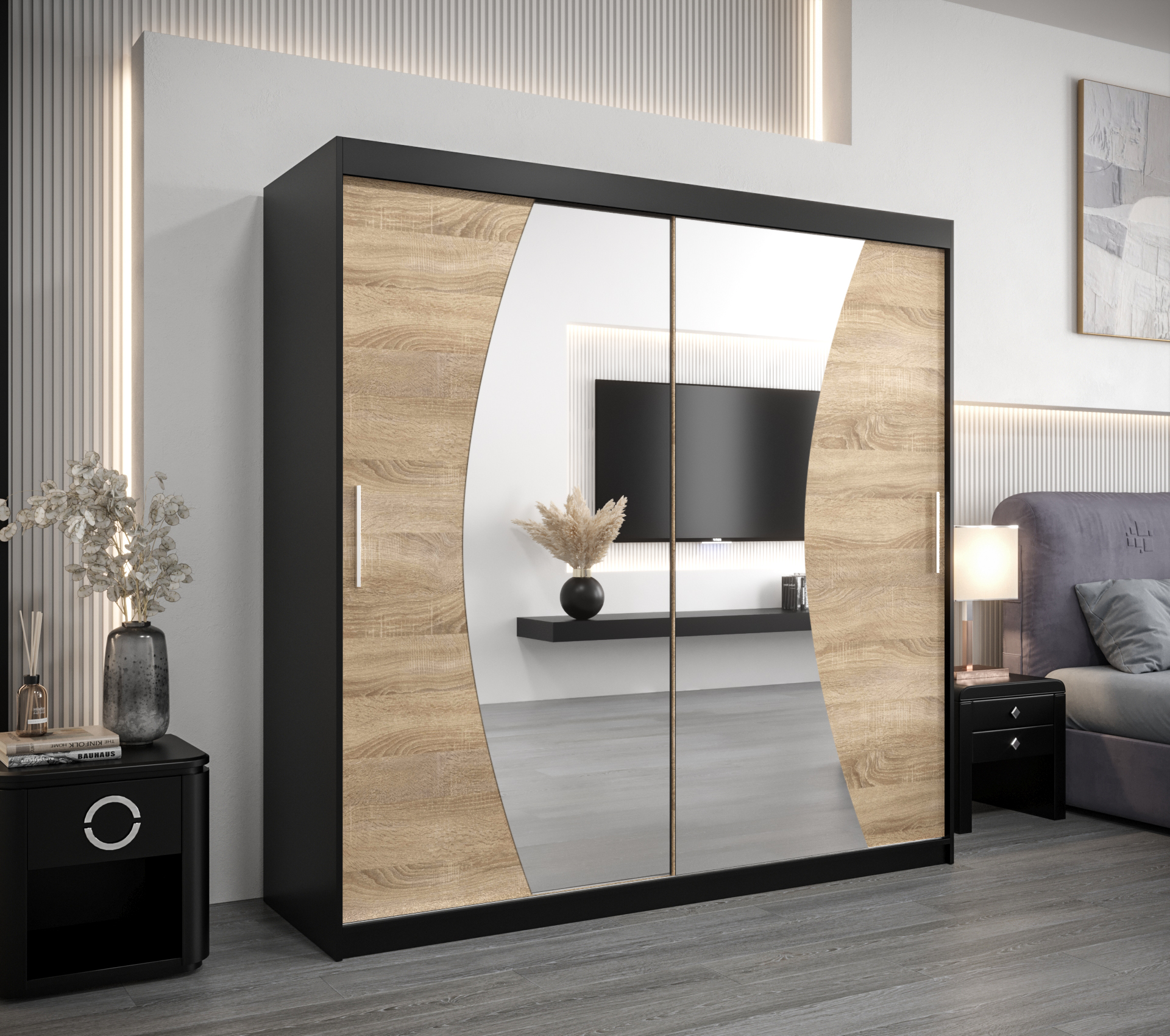 Šatní skříň Abi W0 Barva korpusu: Černá