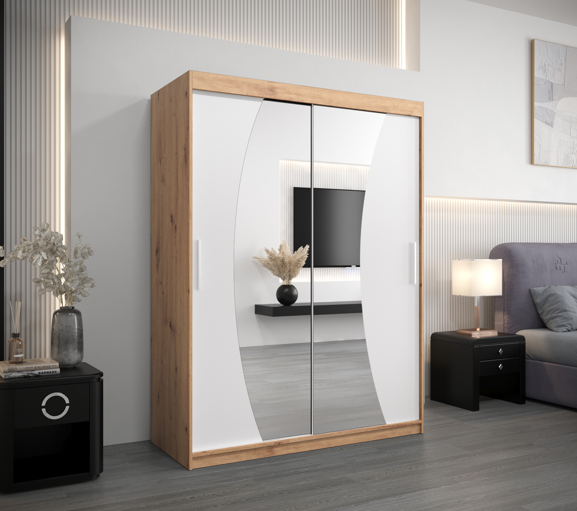 Šatní skříň Abi W0 Barva korpusu: Dub - Artisan