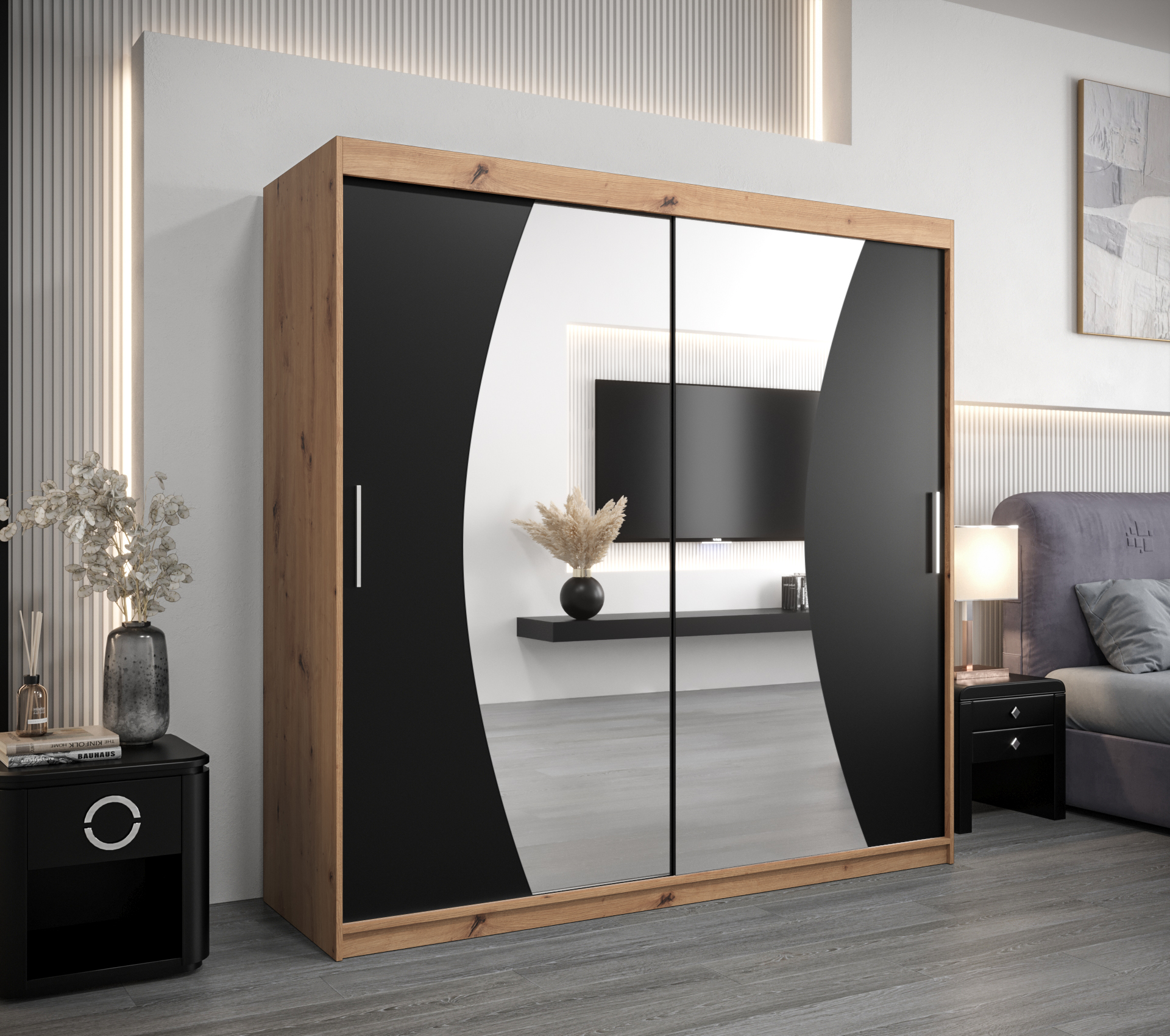 Šatní skříň Abi W0 Barva korpusu: Dub - Artisan