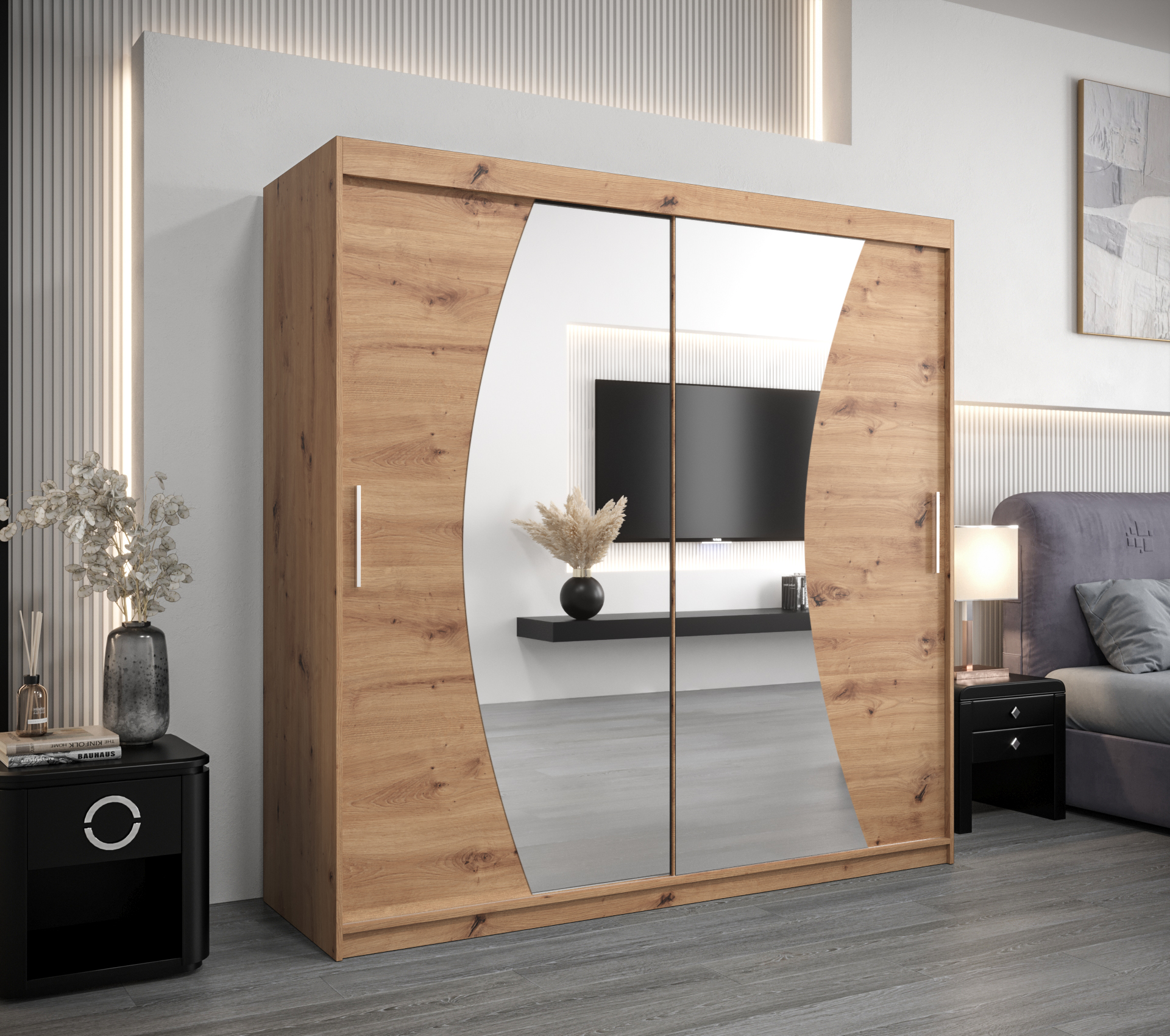 Šatní skříň Abi W0 Barva korpusu: Dub - Artisan