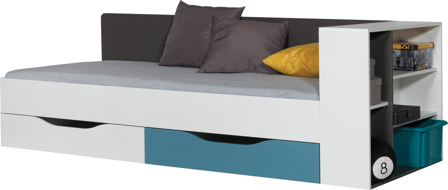 Dětská postel Tablo TA12 Barva korpusu: Grafit/Bílá/Modrá