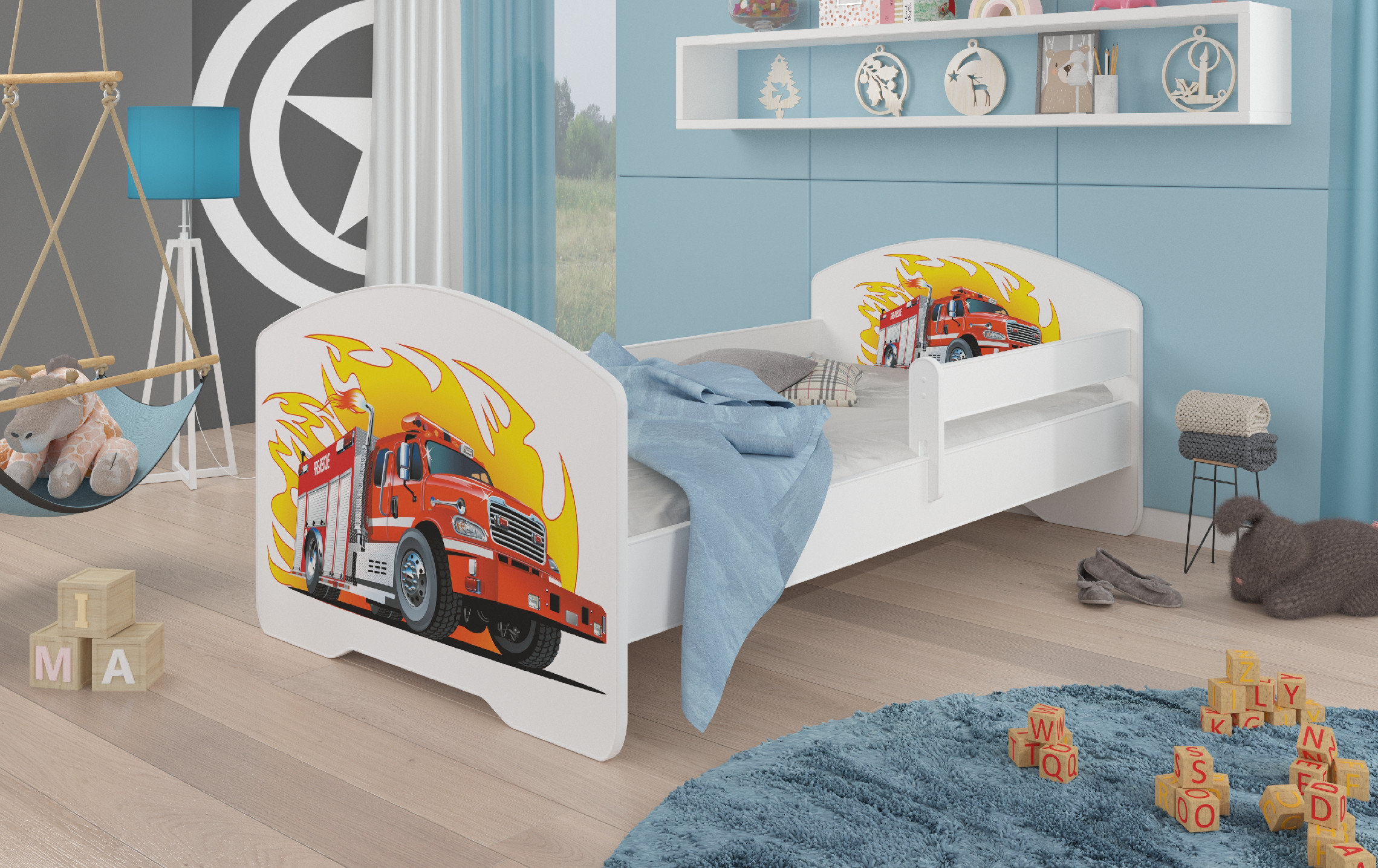 Dětská postel s obrázky - čelo Pepe bar Rozměr: 160 x 80 cm