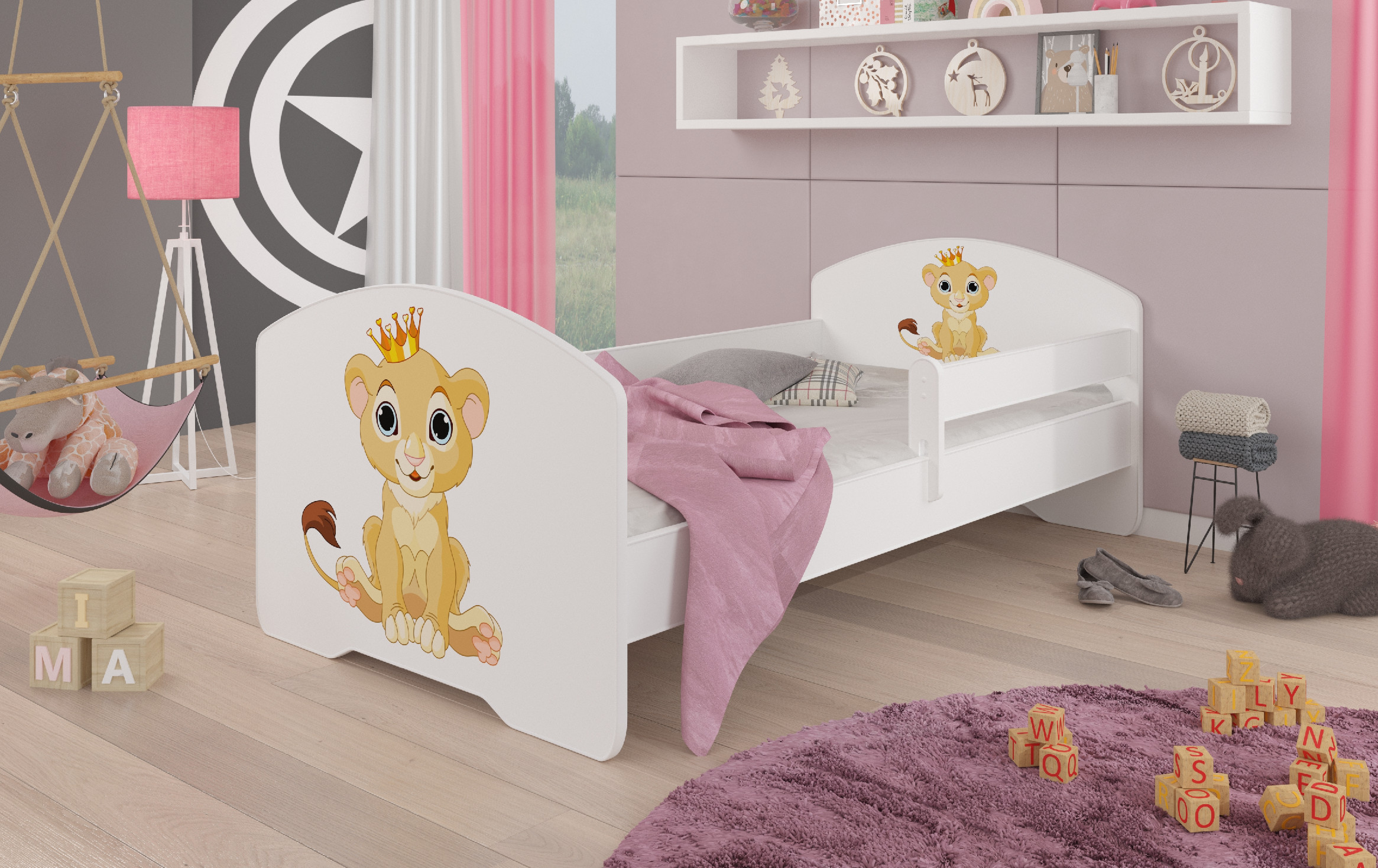 Dětská postel s obrázky - čelo Pepe bar Rozměr: 160 x 80 cm