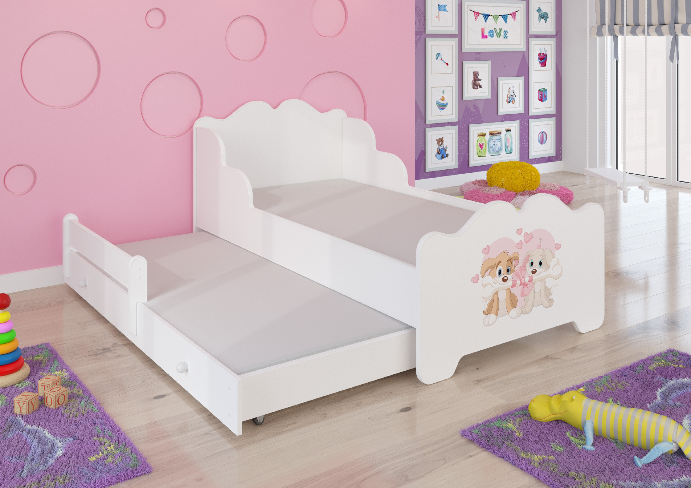 Dětská postel s obrázky - čelo Ximena II Rozměr: 160 x 80 cm