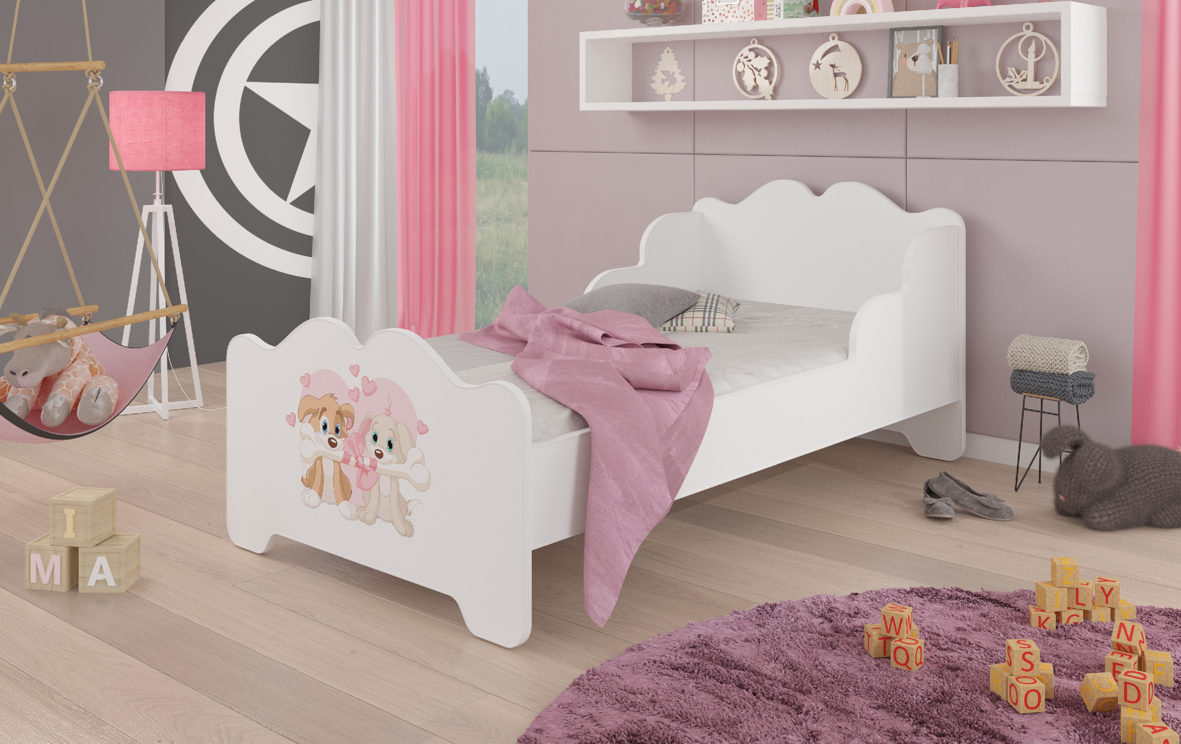 Dětská postele s obrázky - čelo Ximena Rozměr: 160 x 80 cm