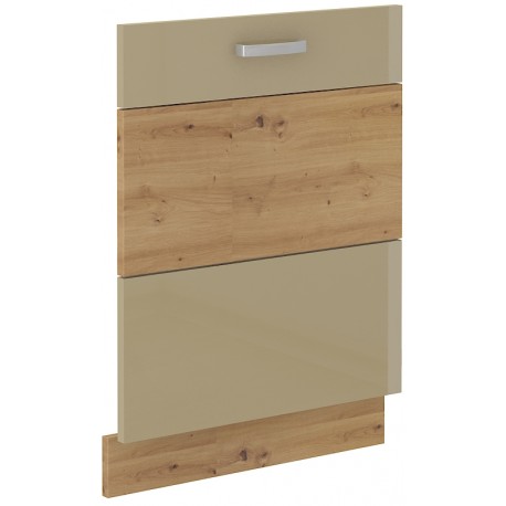 Dvířka na vestavnou myčku nádobí Artisan ZM 713x596 Barva korpusu: Dub Artisan + Cappucino lesk