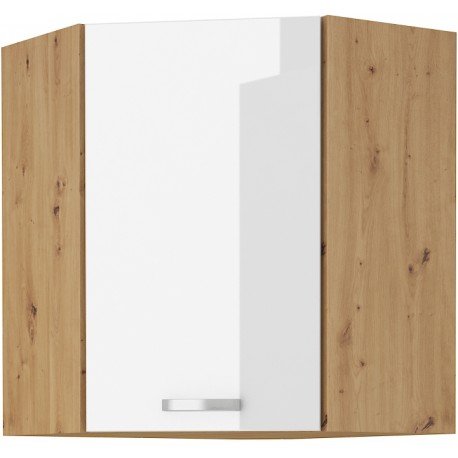 Horní rohová skříňka Artisan 58x58 GN-72 1F Barva korpusu: Dub Artisan + Bílý lesk