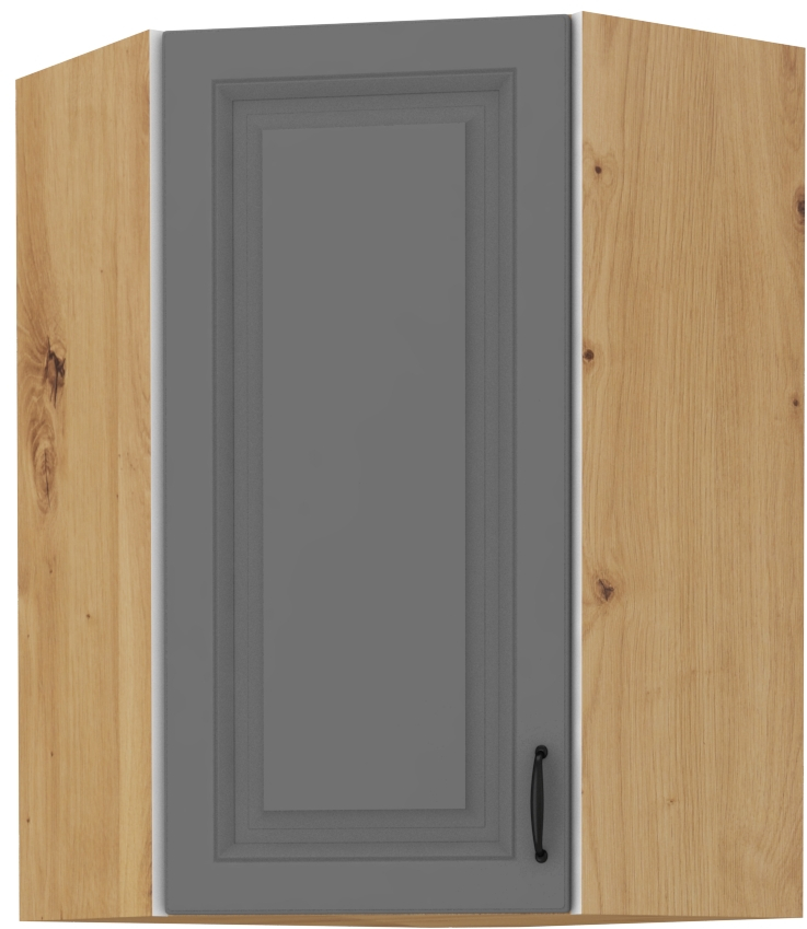 Horní rohová skříňka Stilo 58x58 GN 90 Barva korpusu: Dust Grey + Dub artisan
