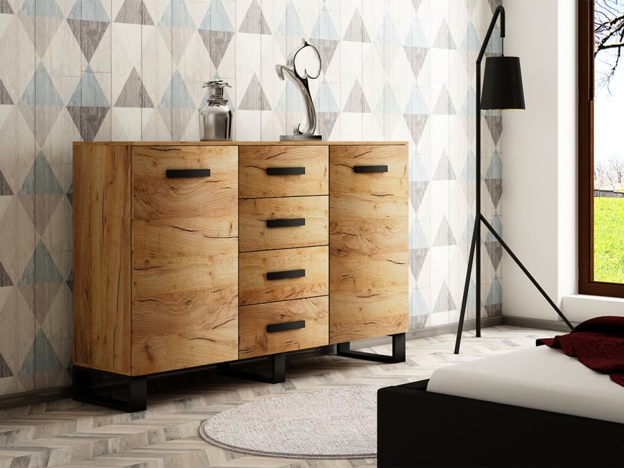Komoda Loft 150 Barva korpusu: Dub - Craft zlatý