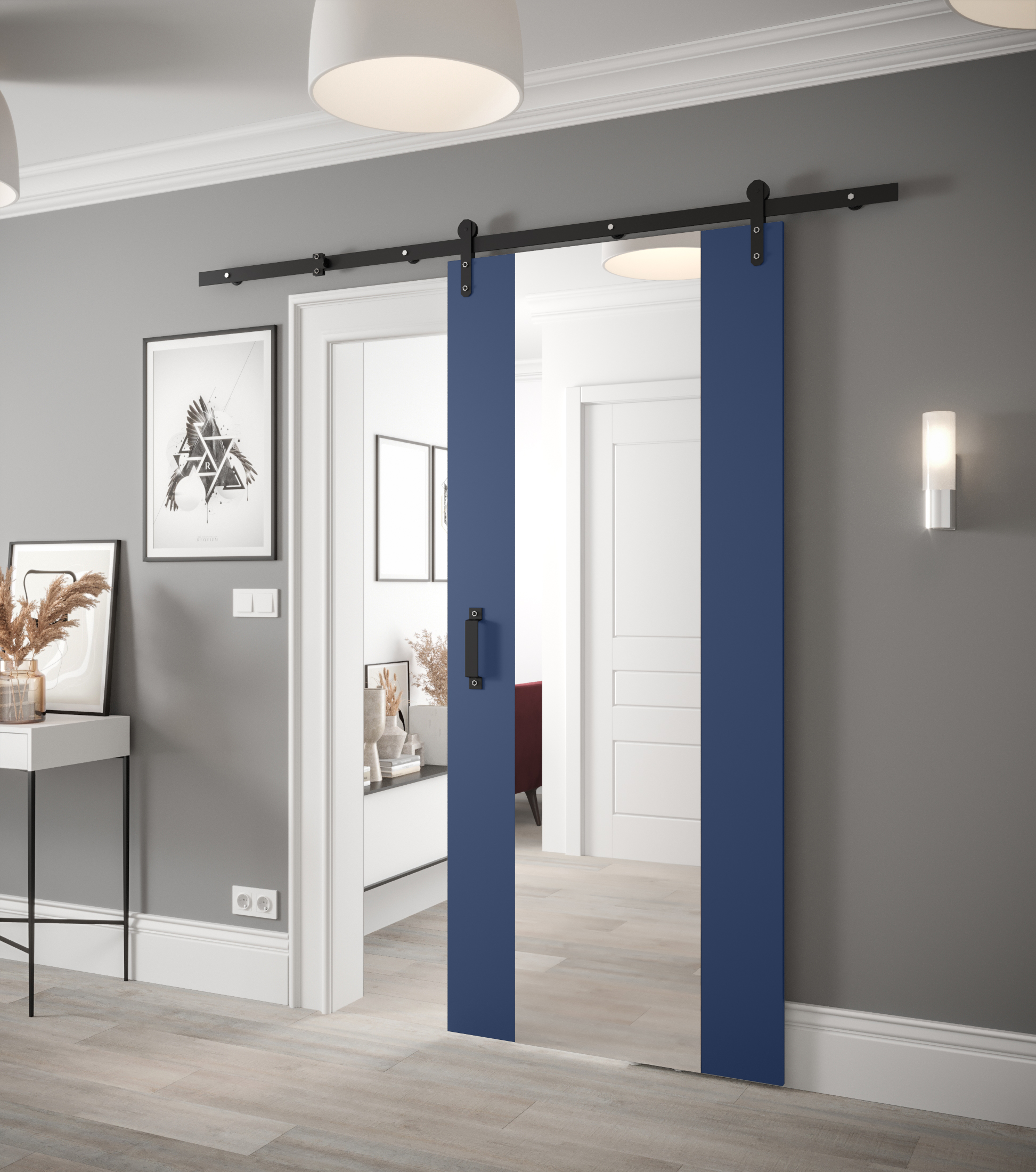 Posuvné dveře Loftiko II Barva korpusu: Tmavě modrá