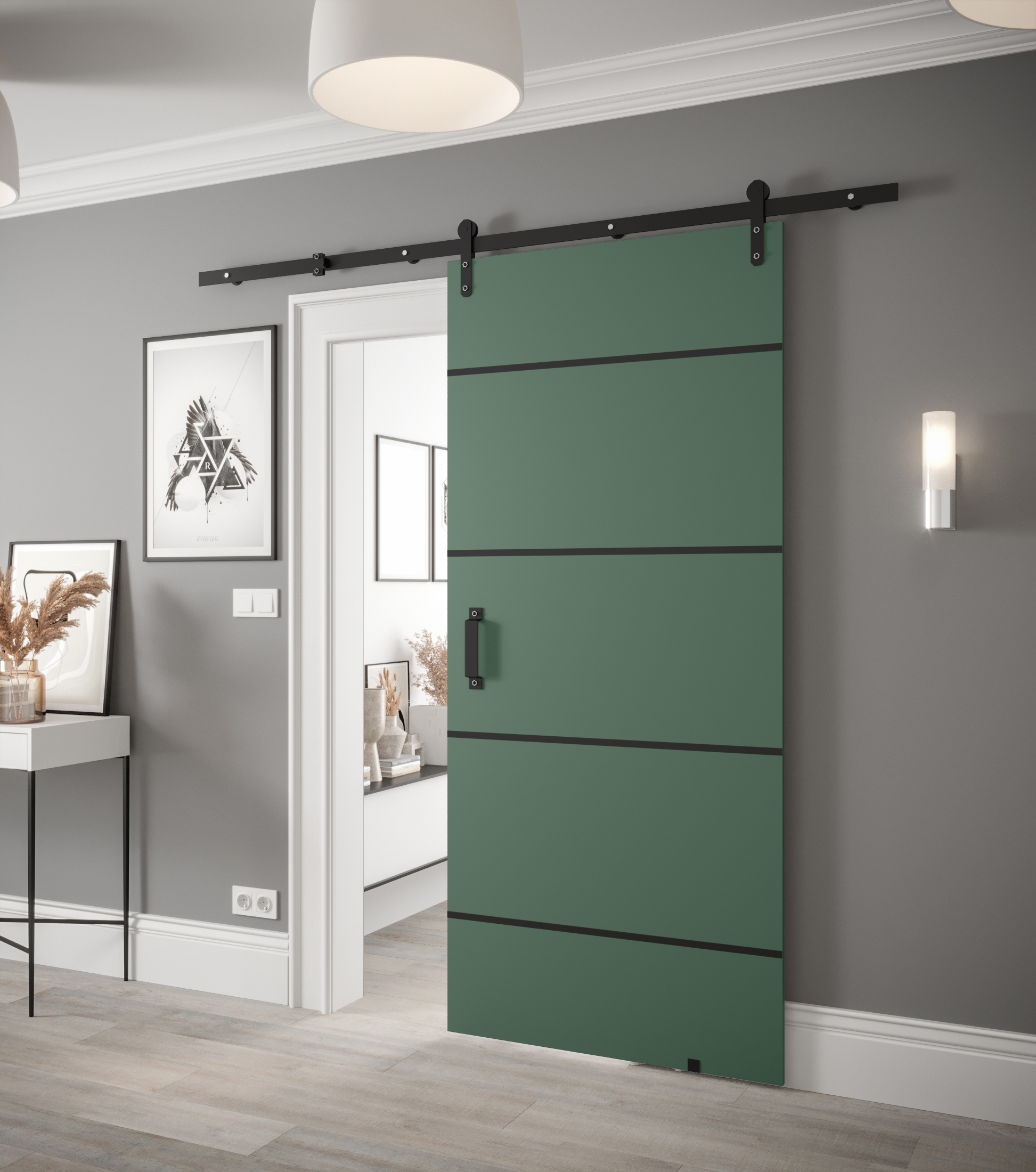 Posuvné dveře Loftiko IV Barva korpusu: Zelená