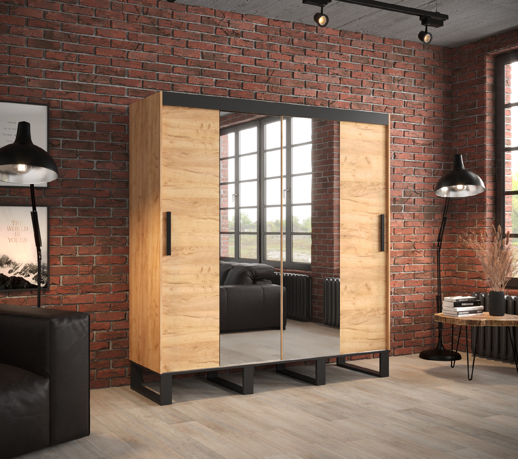 Šatní skříň Abi Loft T1 Barva korpusu: Dub - Craft zlatý