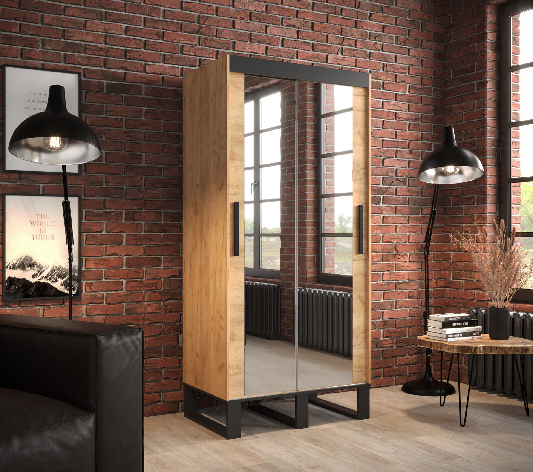 Šatní skříň Abi Loft T3 Barva korpusu: Dub - Craft zlatý