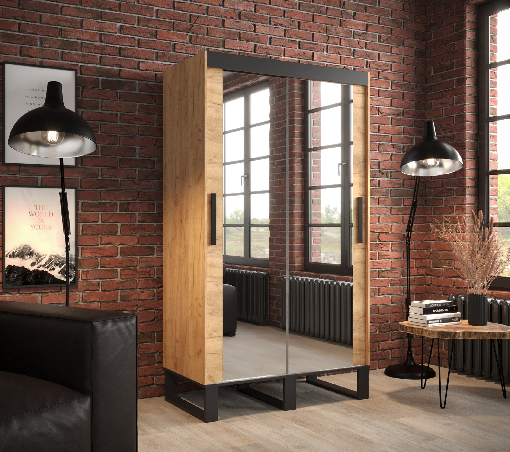 Šatní skříň Abi Loft T3 Barva korpusu: Dub - Craft zlatý