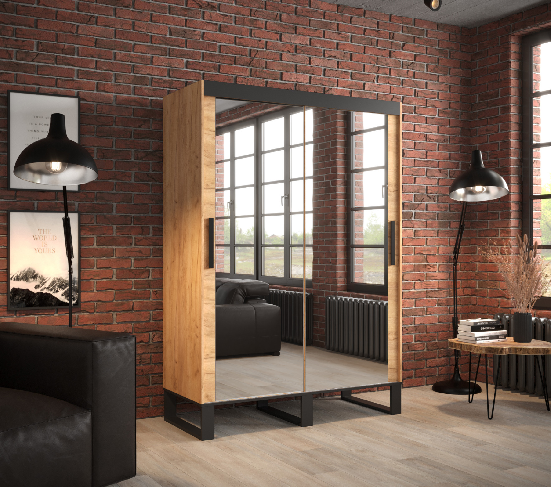 Šatní skříň Abi Loft T3 Barva korpusu: Dub - Craft zlatý