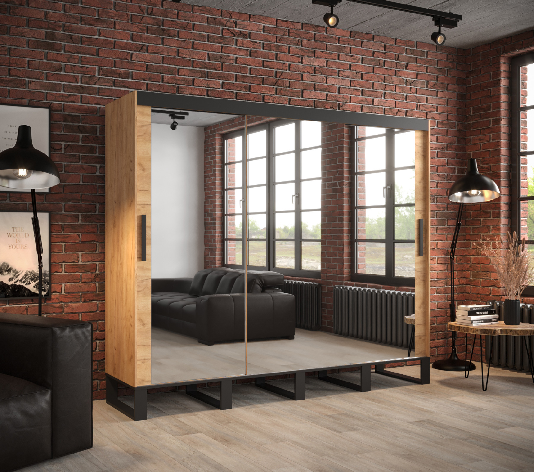 Šatní skříň Abi Loft T3 Barva korpusu: Dub - Craft zlatý