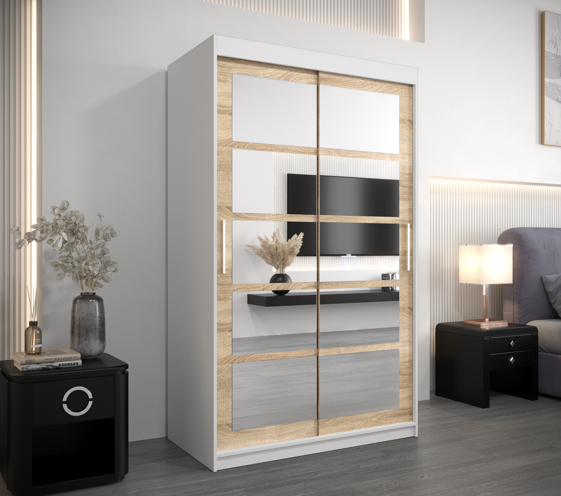 Šatní skříň Abi Roma 2 Barva korpusu: Bílá