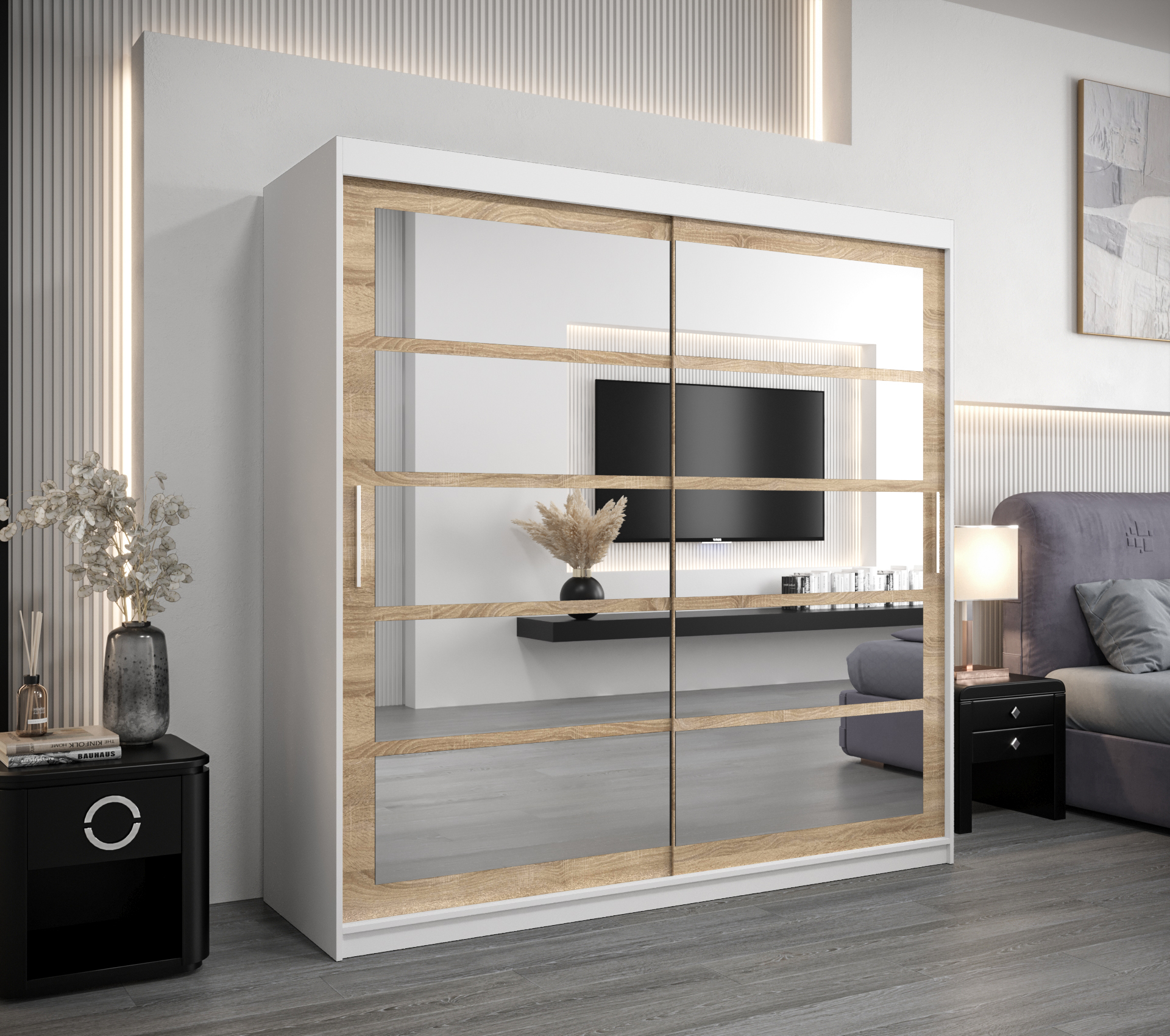 Šatní skříň Abi Roma 2 Barva korpusu: Bílá