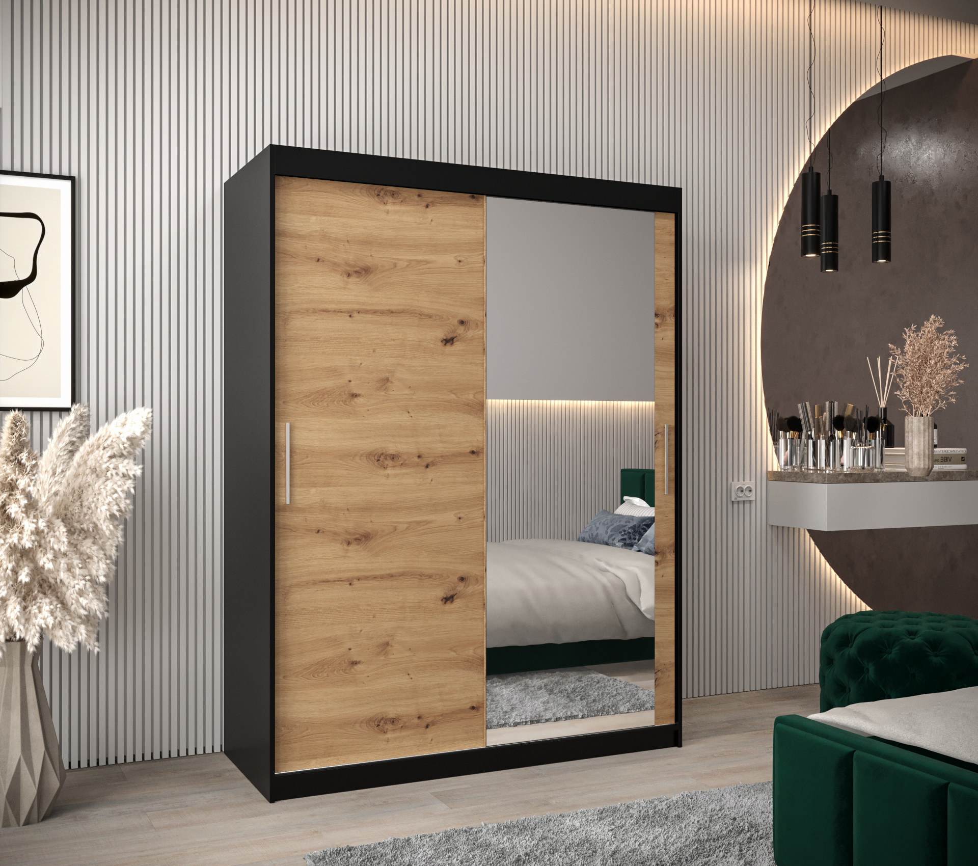 Šatní skříň Abi T2 Barva korpusu: Černá