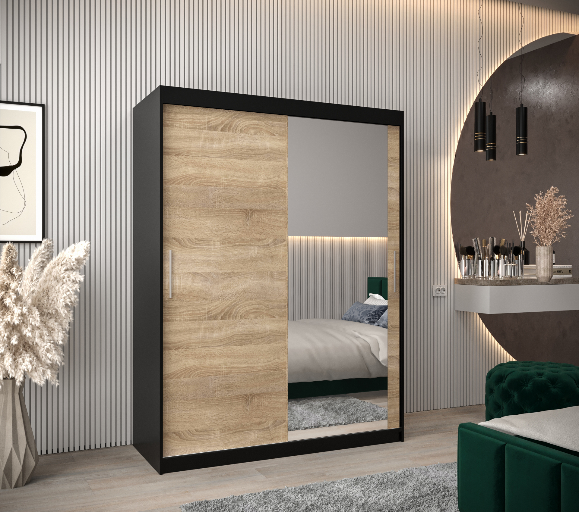 Šatní skříň Abi T2 Barva korpusu: Černá