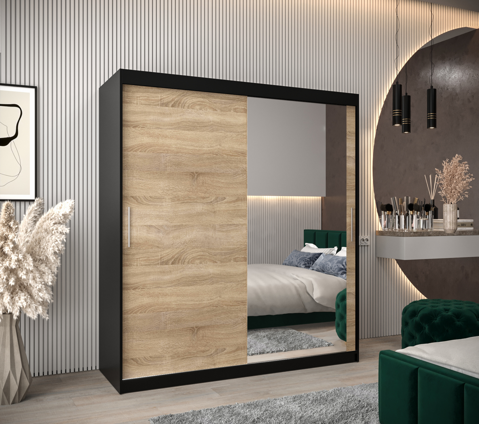 Šatní skříň Abi T2 Barva korpusu: Černá