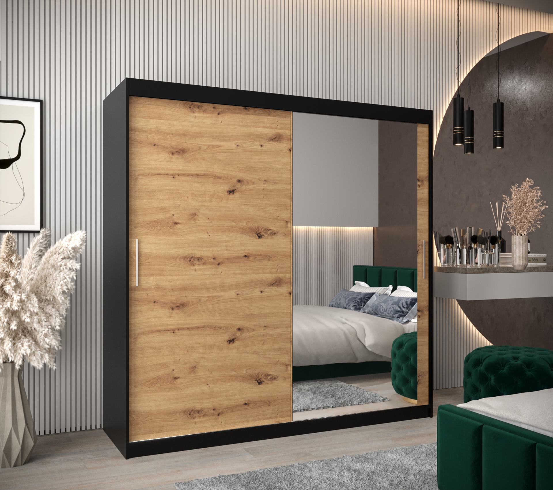 Šatní skříň Abi T2 Barva korpusu: Černá