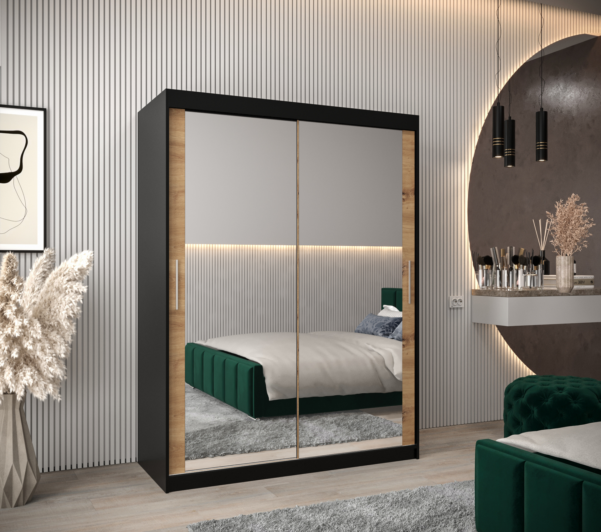 Šatní skříň Abi T3 Barva korpusu: Černá