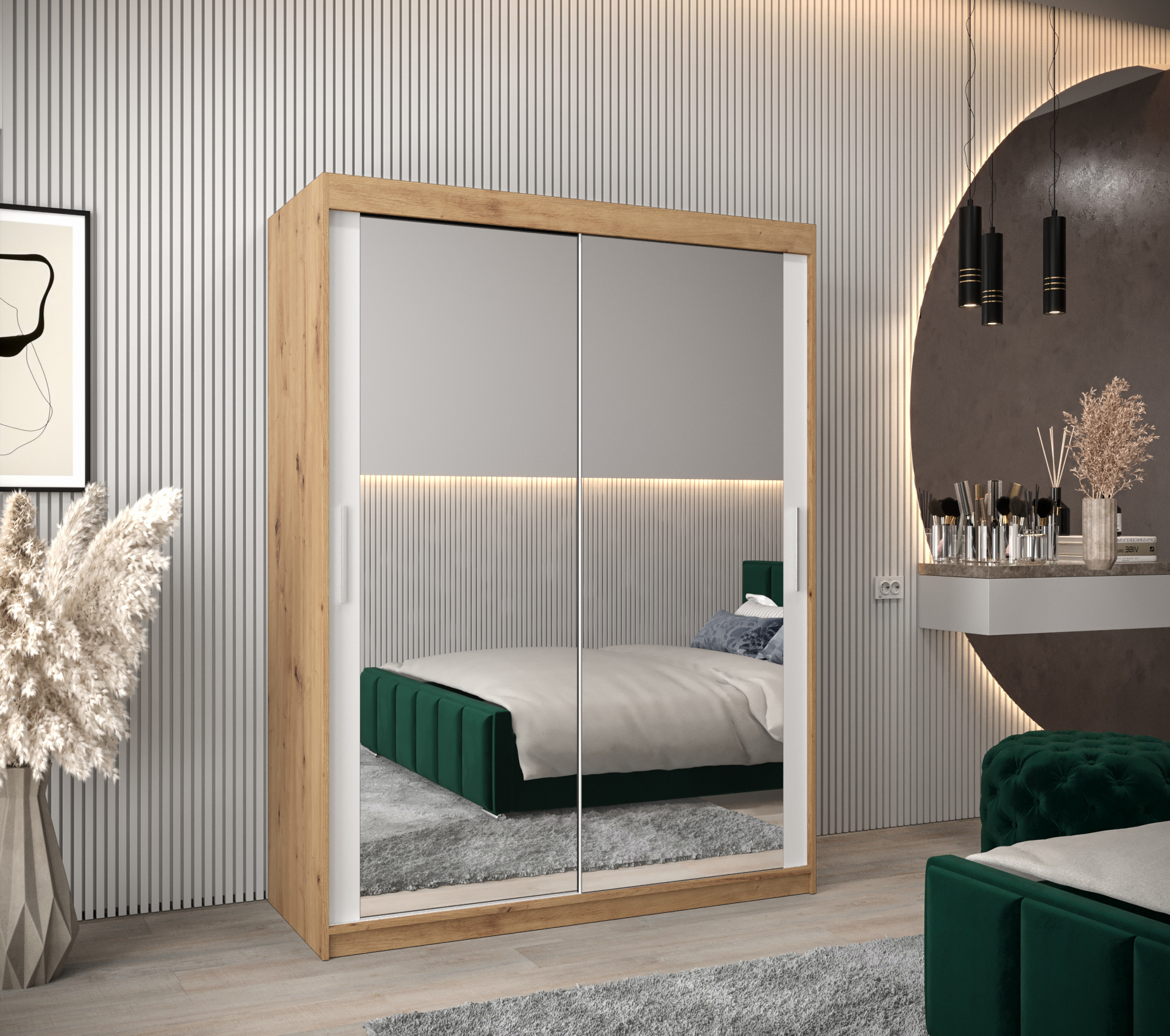 Šatní skříň Abi T3 Barva korpusu: Dub - Artisan