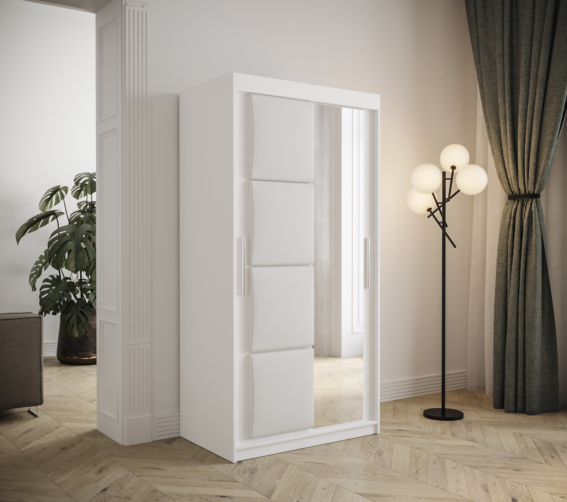 Šatní skříň Abi Tapi Barva korpusu: Bílá koženka