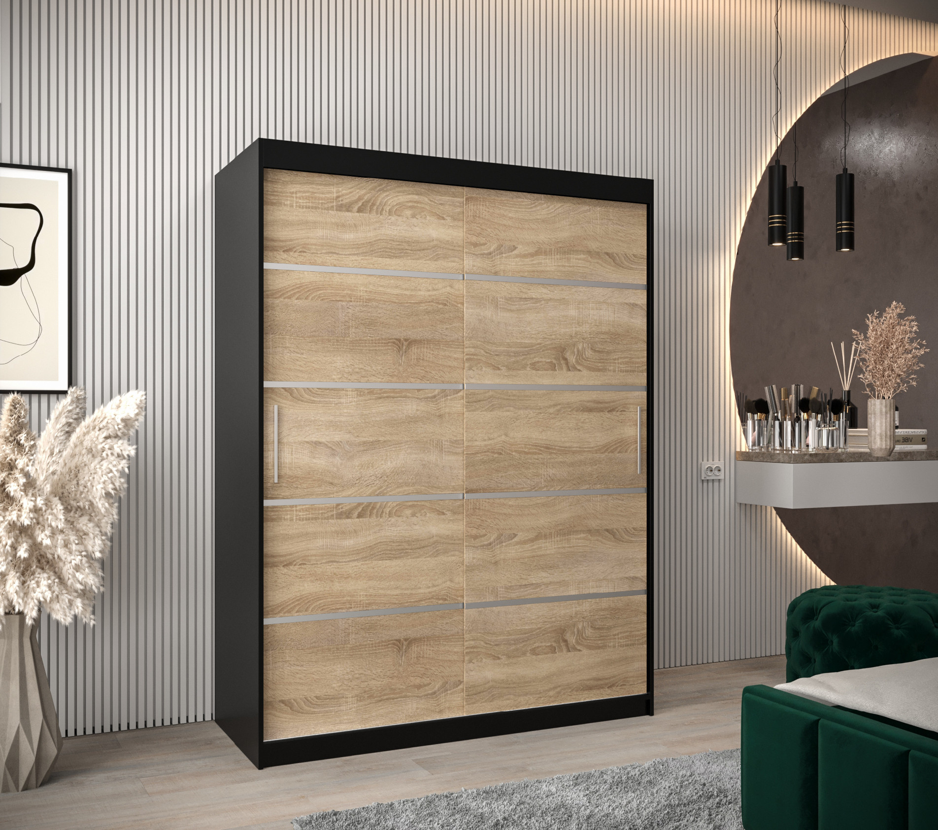 Šatní skříň Abi V1 Barva korpusu: Černá